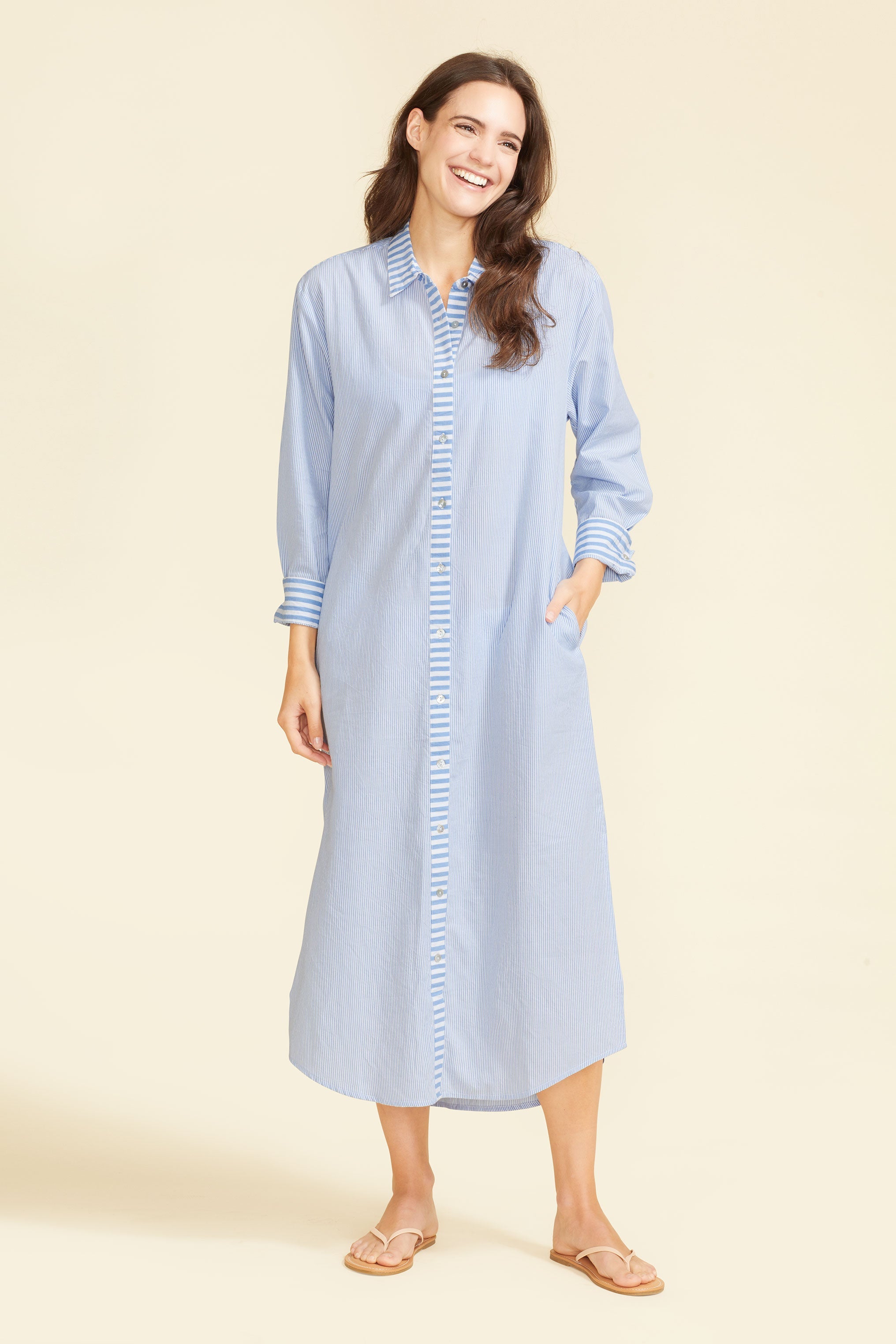 Riga Dress - Blue Stripes by Sitano