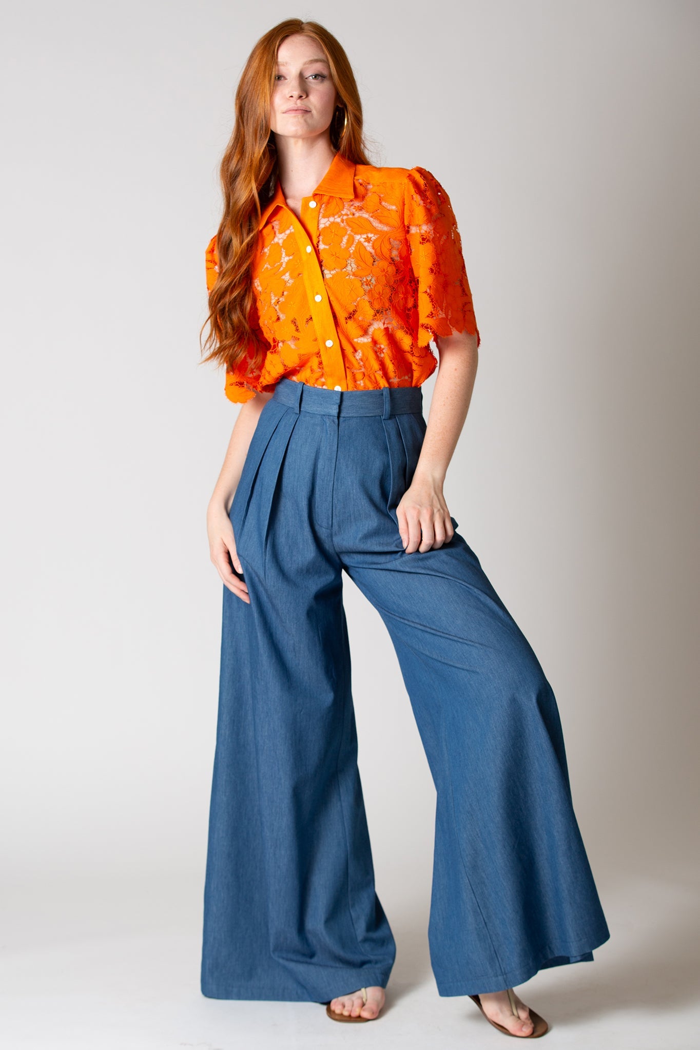 River High-waisted Trousers in Indigo Denim