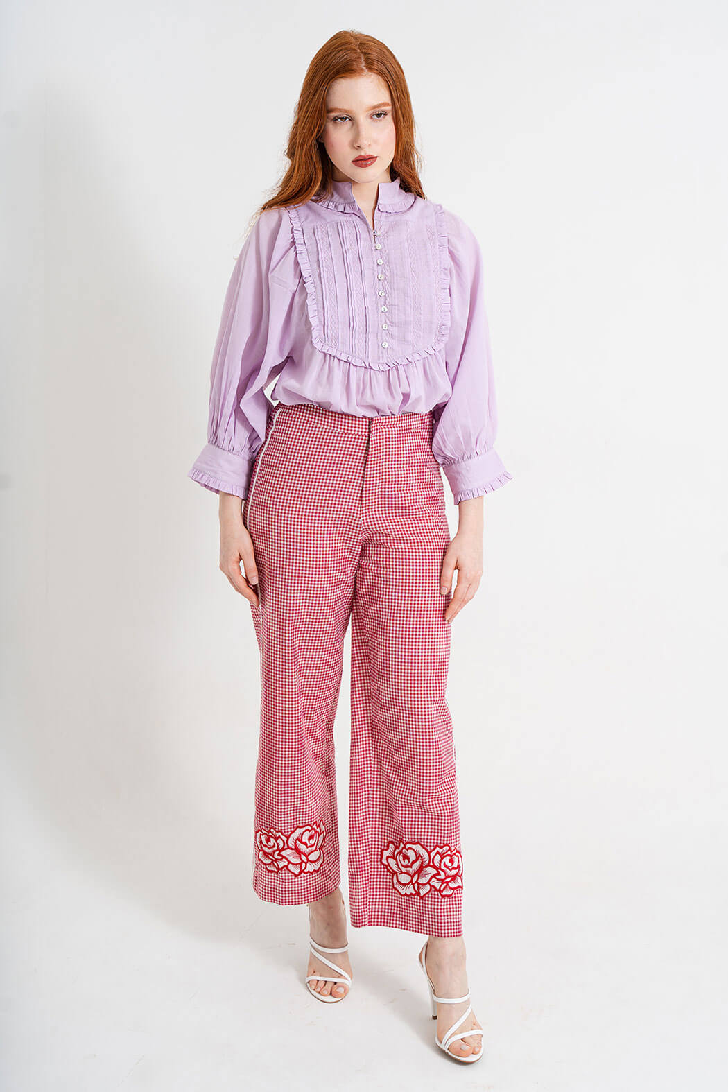Reina Lavender Pintuck Blouse by Hess
