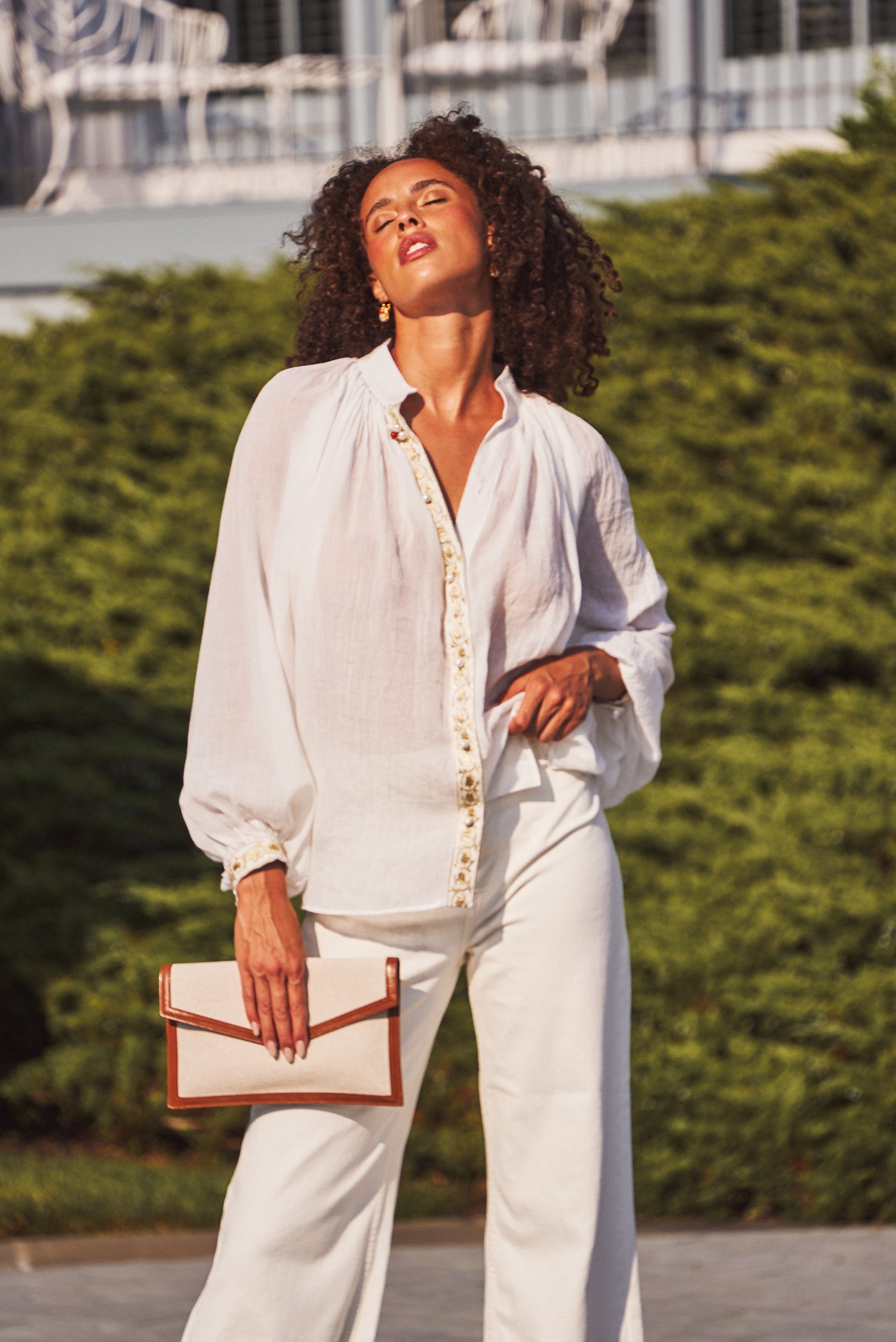 Niloufar Blouse - White by RosewaterHouse