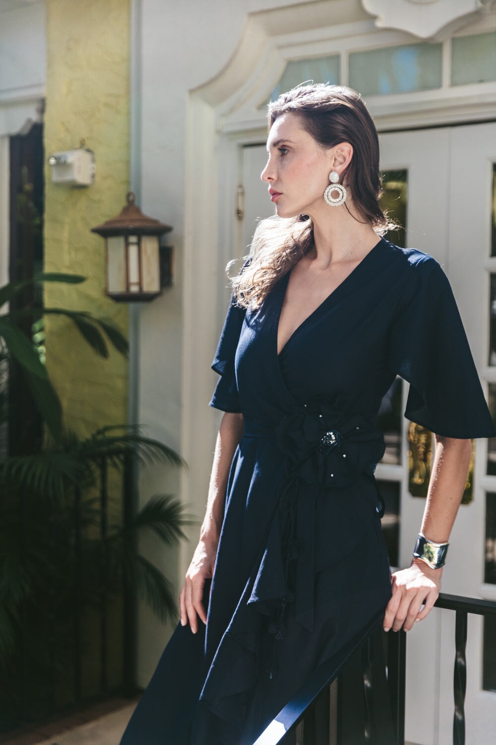 Gol Wrap Dress - Black by RosewaterHouse