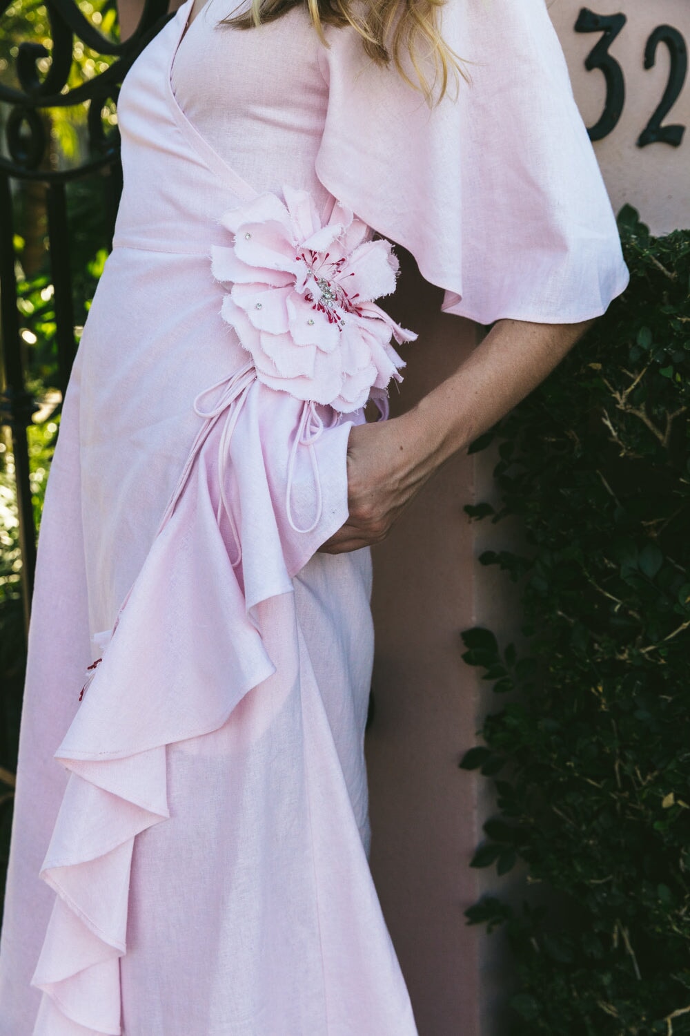 Gol Wrap Dress - Pink by RosewaterHouse