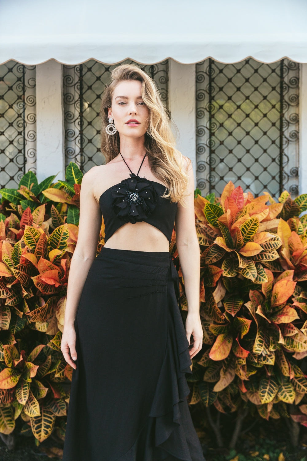 Gol Crop Top - Black by RosewaterHouse