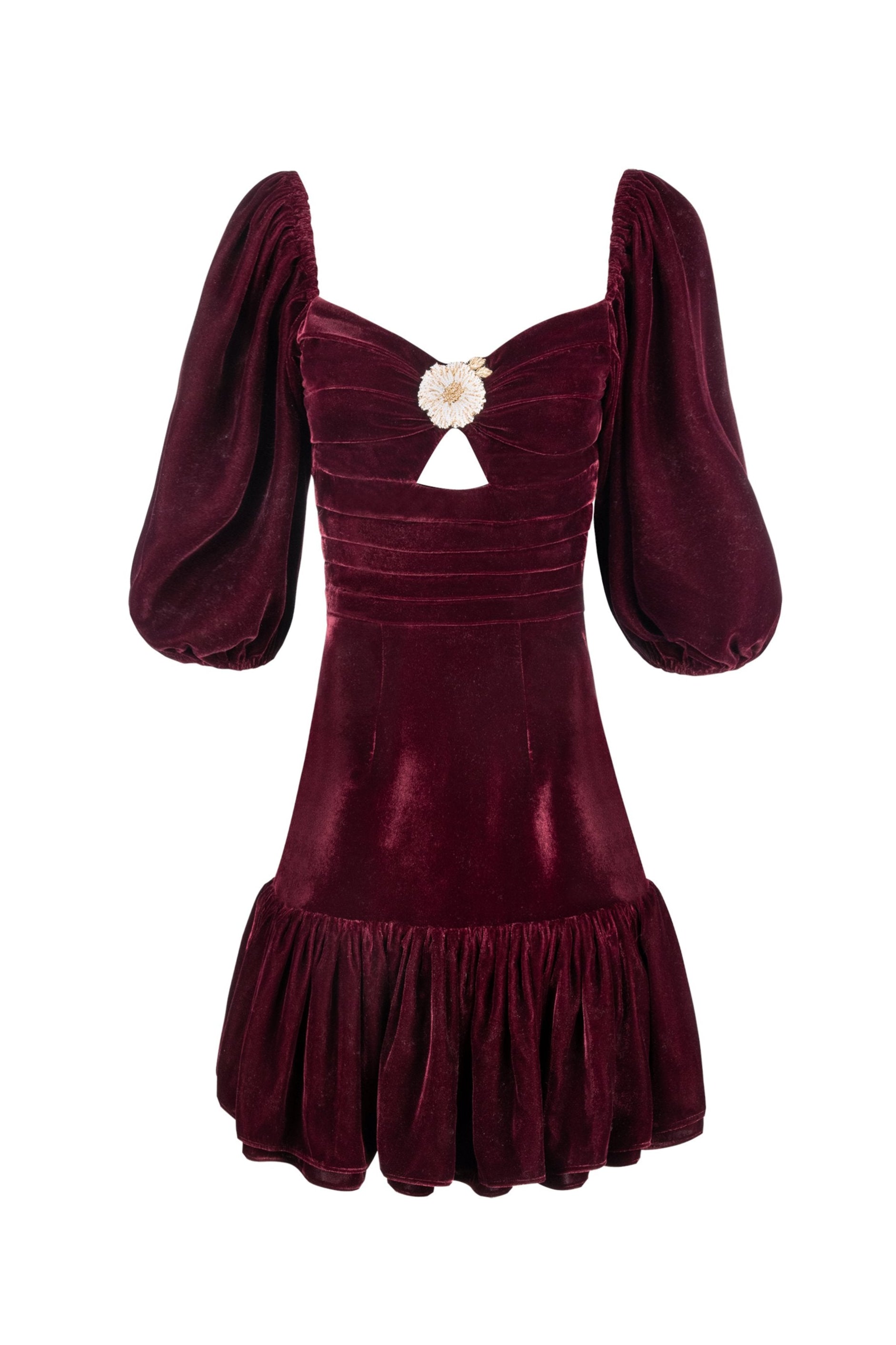 Rosa Mini Dress - Burgundy by Rosewater House