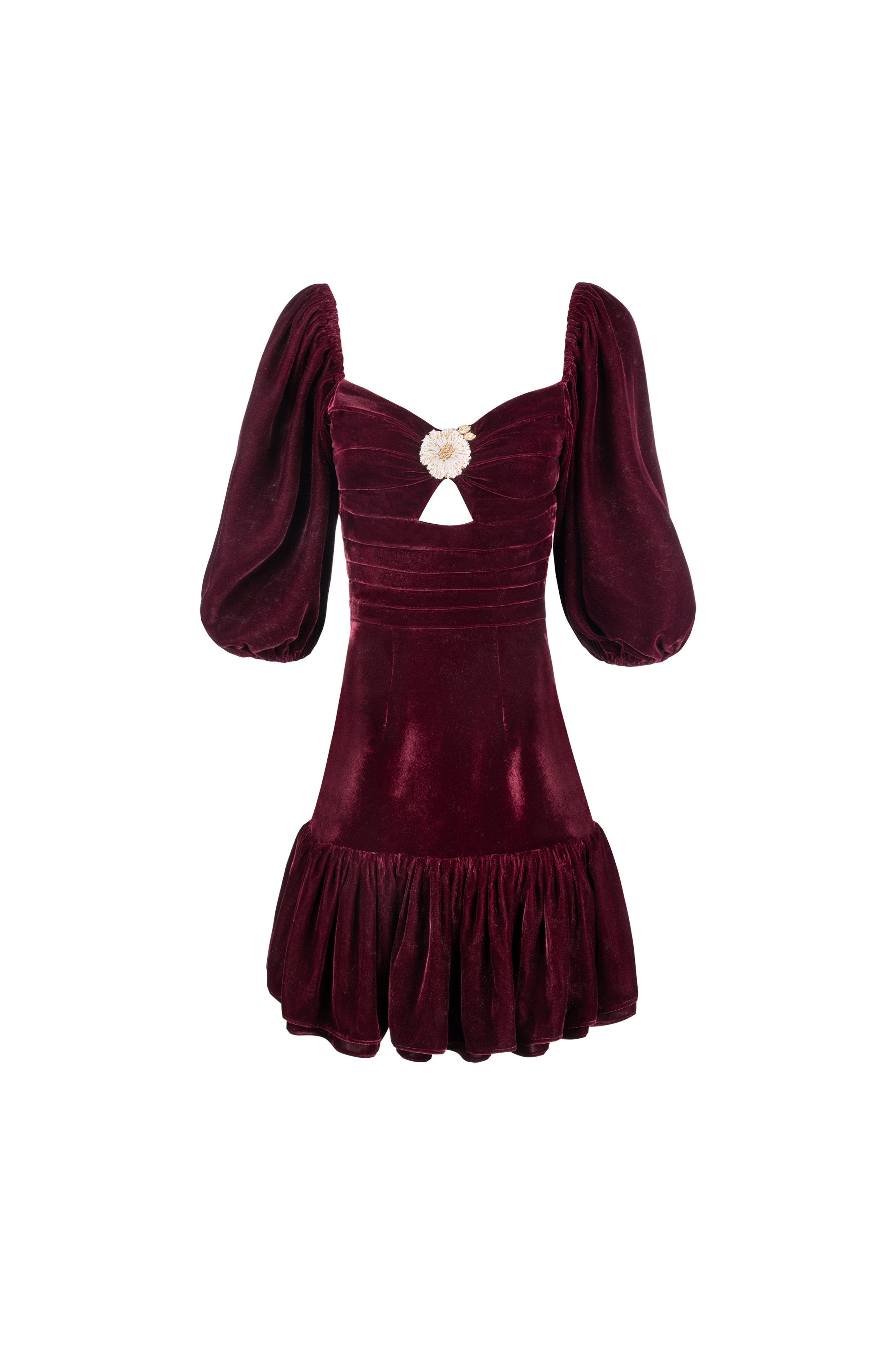 Rosa Mini Dress - Burgundy by Rosewater House