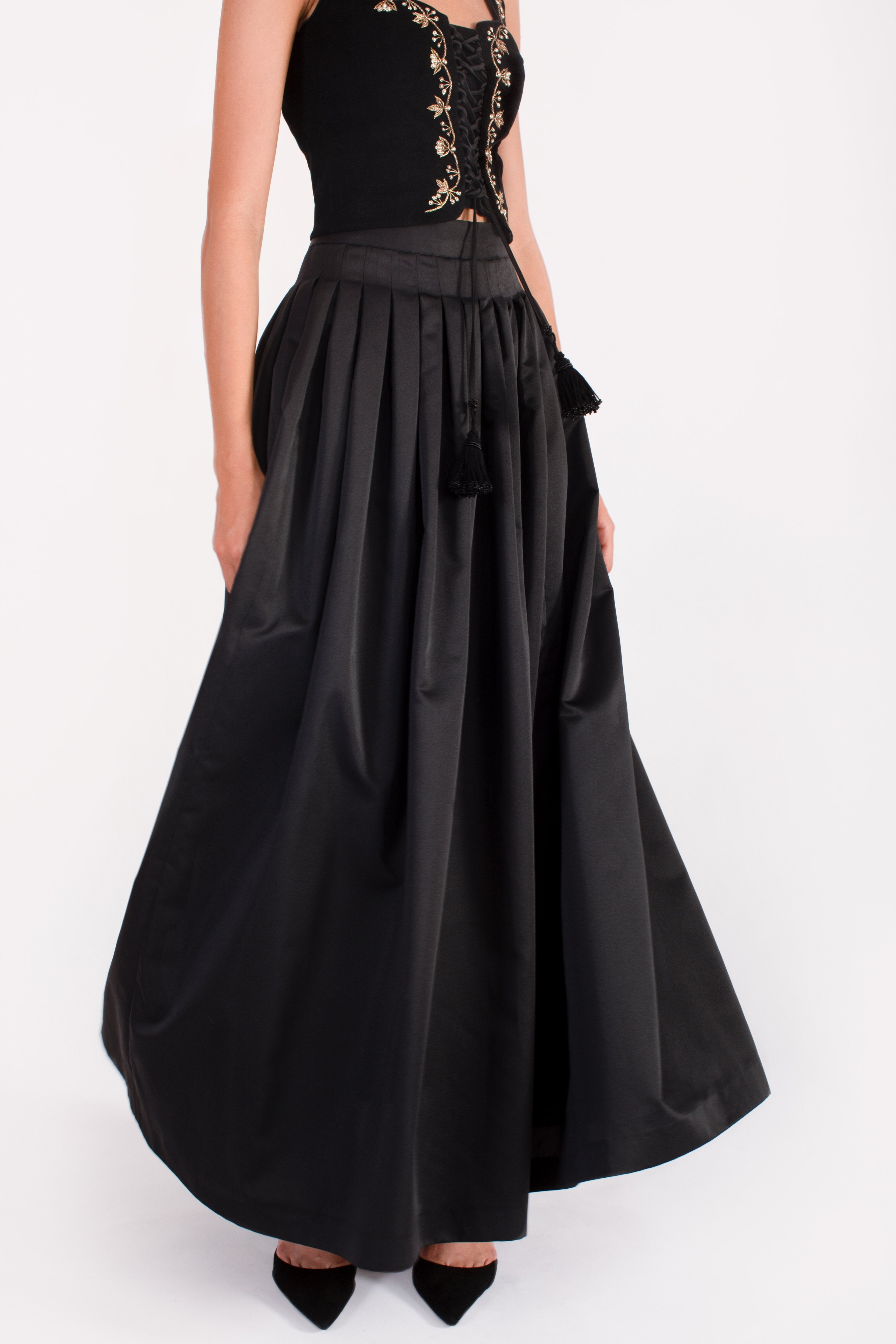 Yass Taffeta Ball Skirt - Black by RosewaterHouse