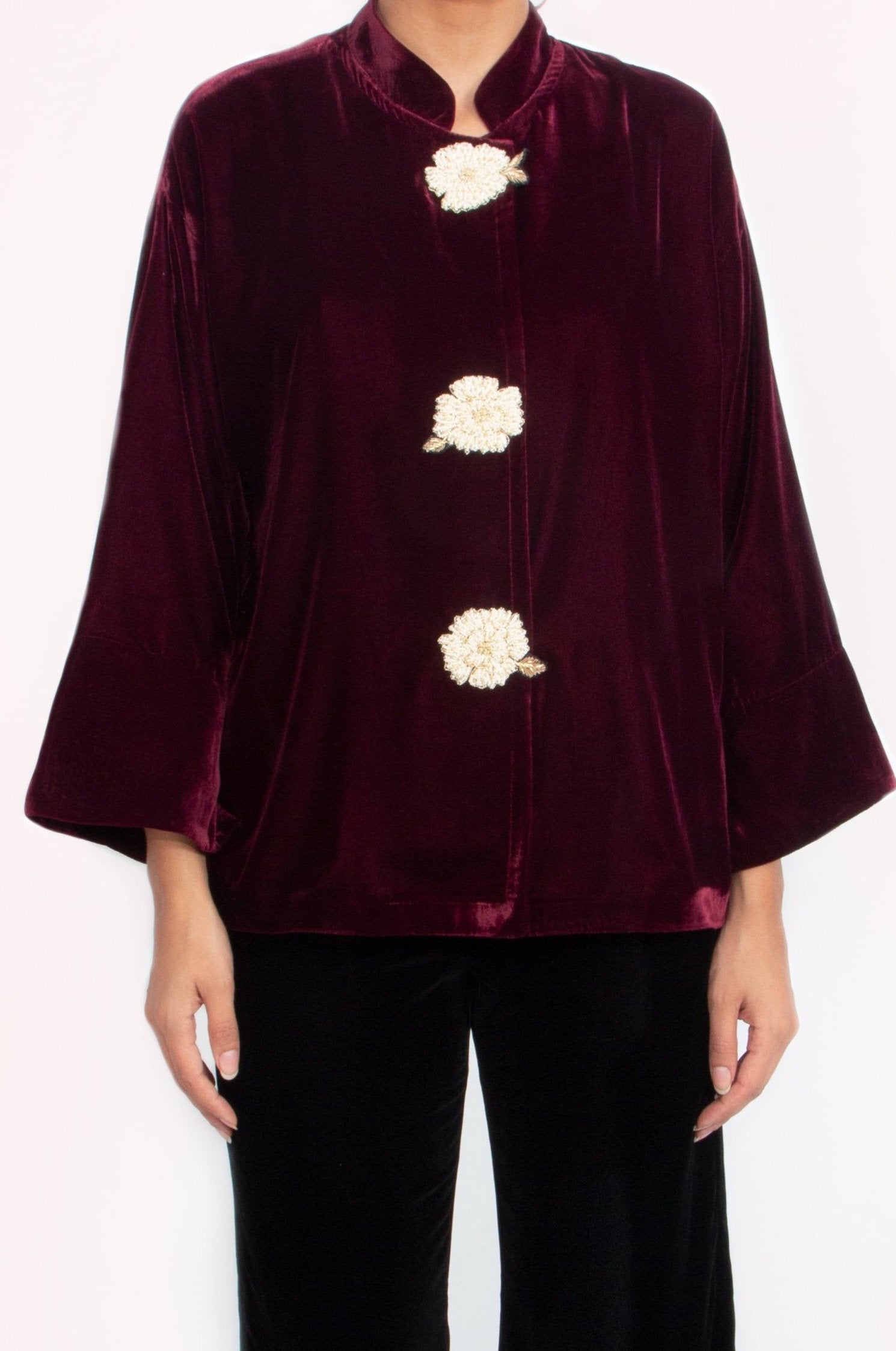 Rosa Velvet Jacket - Wine by Rosewater House