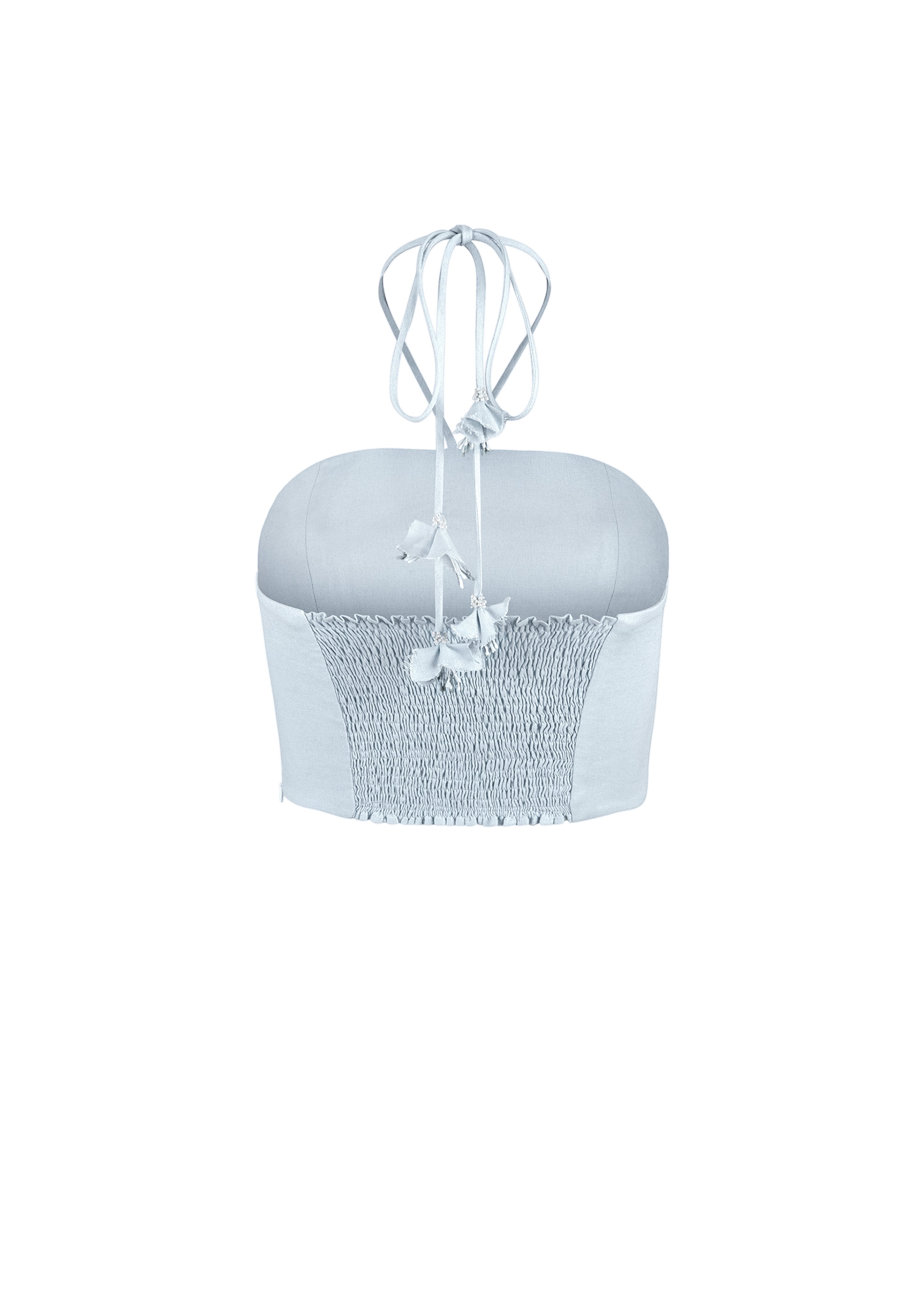 Gol Bustier Top - Blue & White by Rosewater House