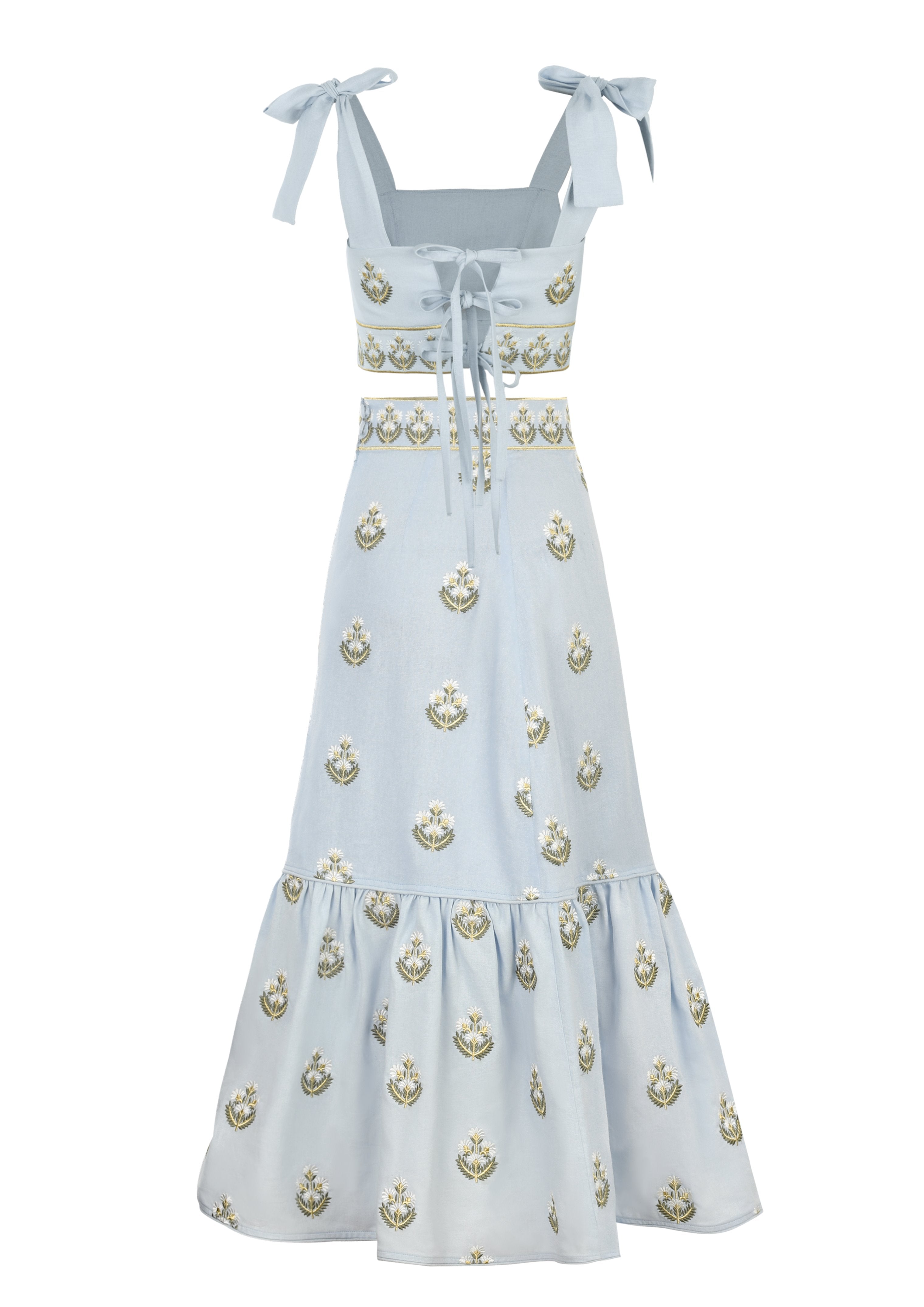 Begum Set - Light Blue & White by RosewaterHouse