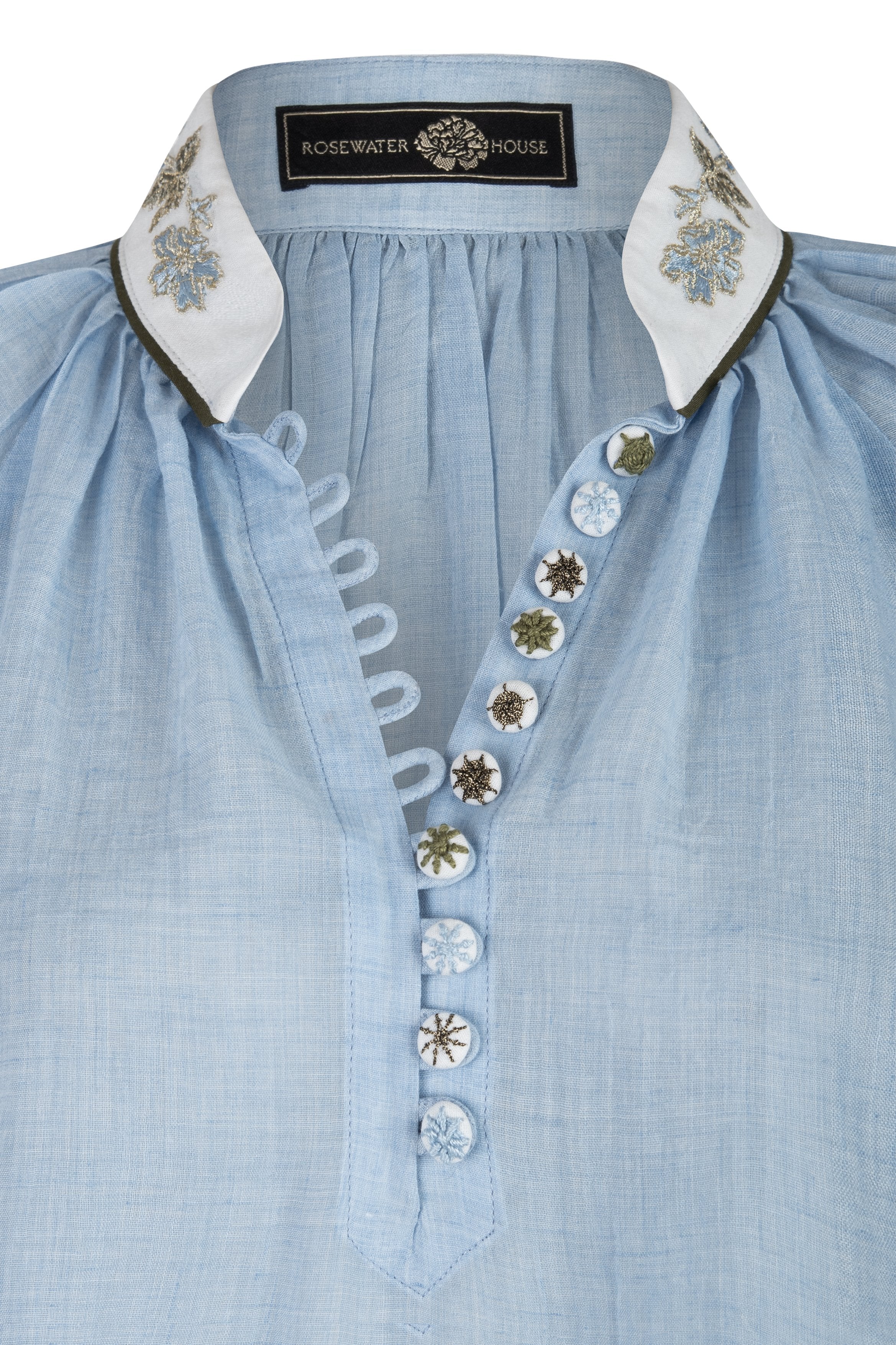 Ivy Blouse - Blue and White by RosewaterHouse