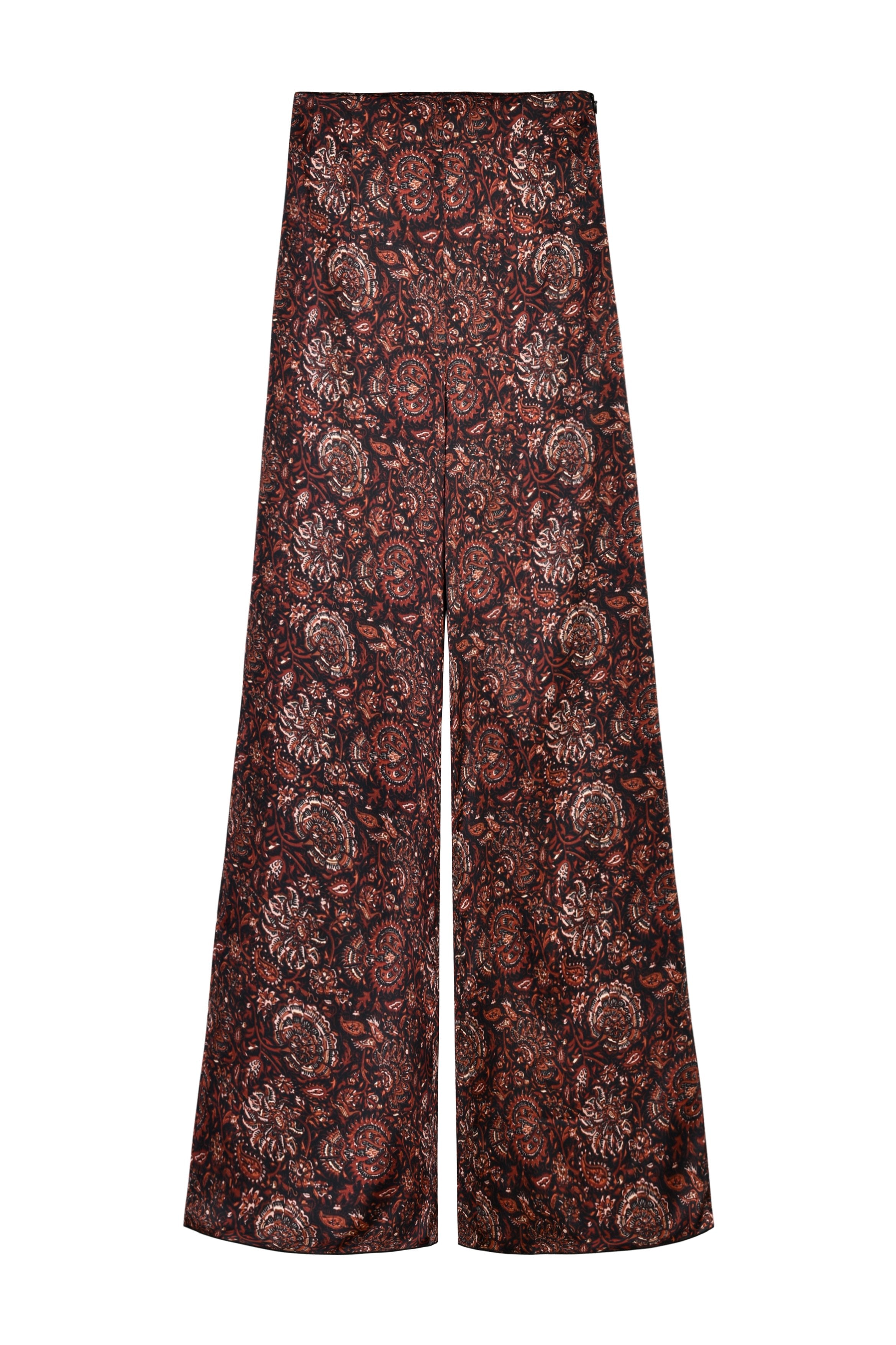 Raha Pants - Printed Silk Brown by Rosewater House