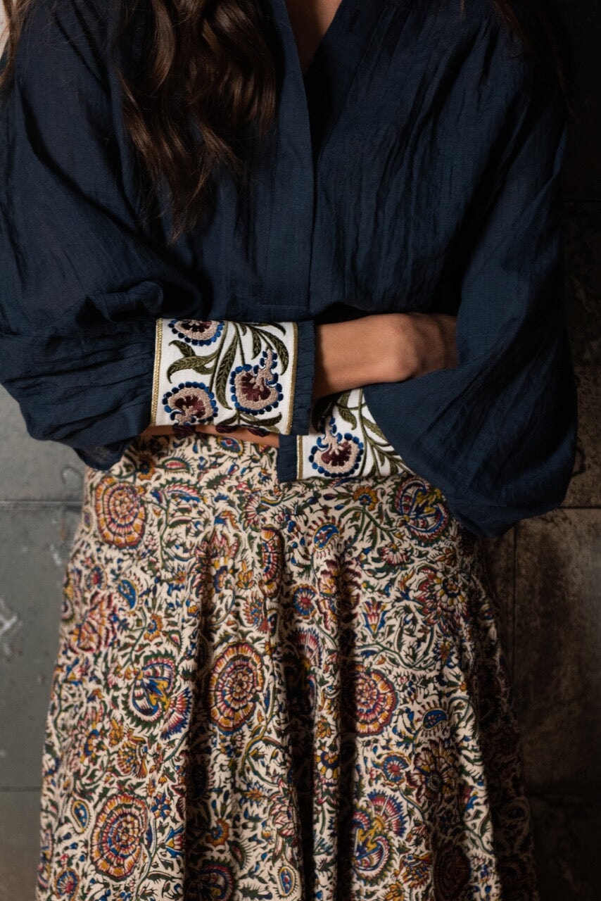 Baran Maxi Skirt - Peony by Rosewater House