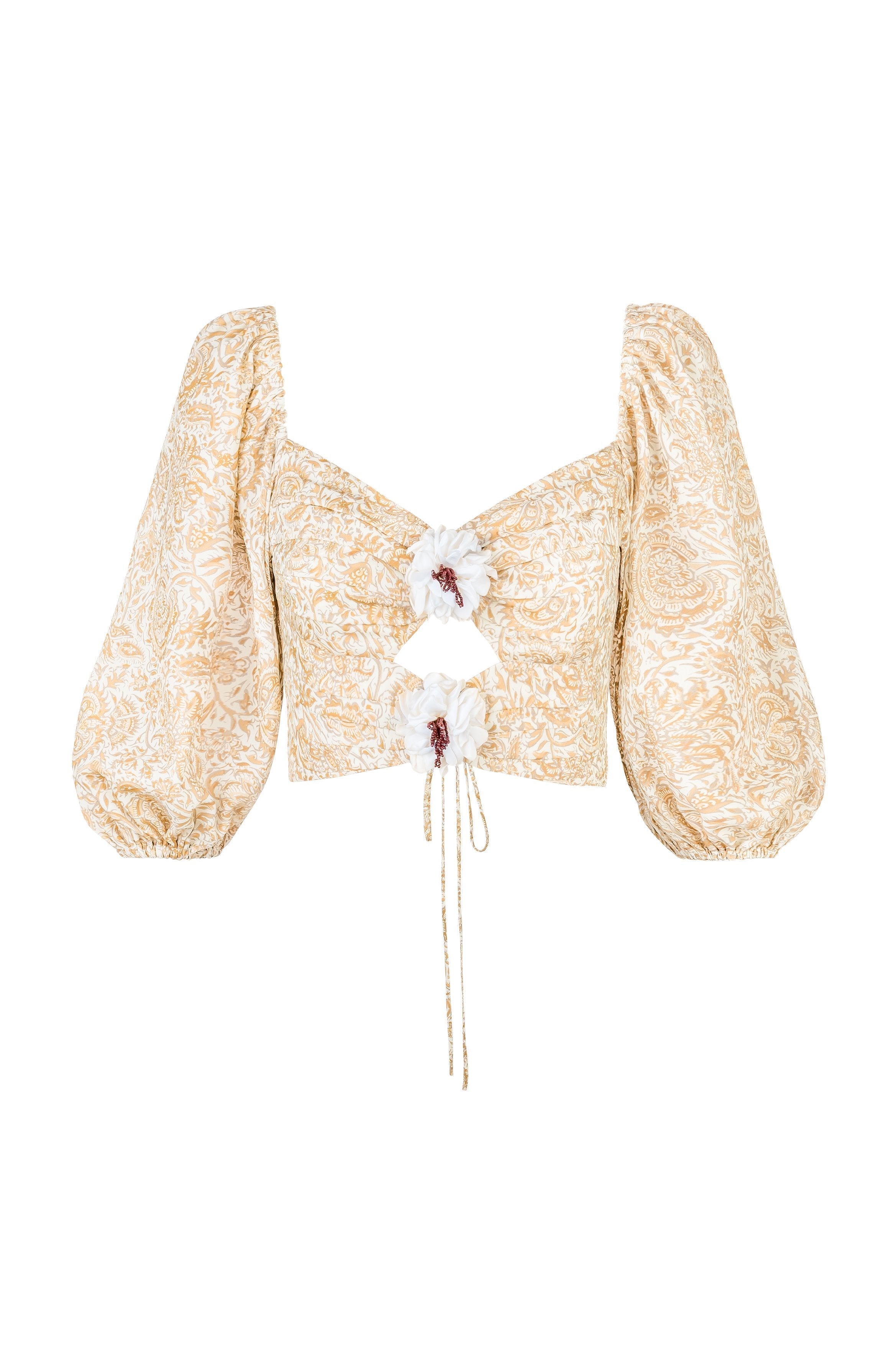 Rosa Top - Printed Chiffon Creme by Rosewater House