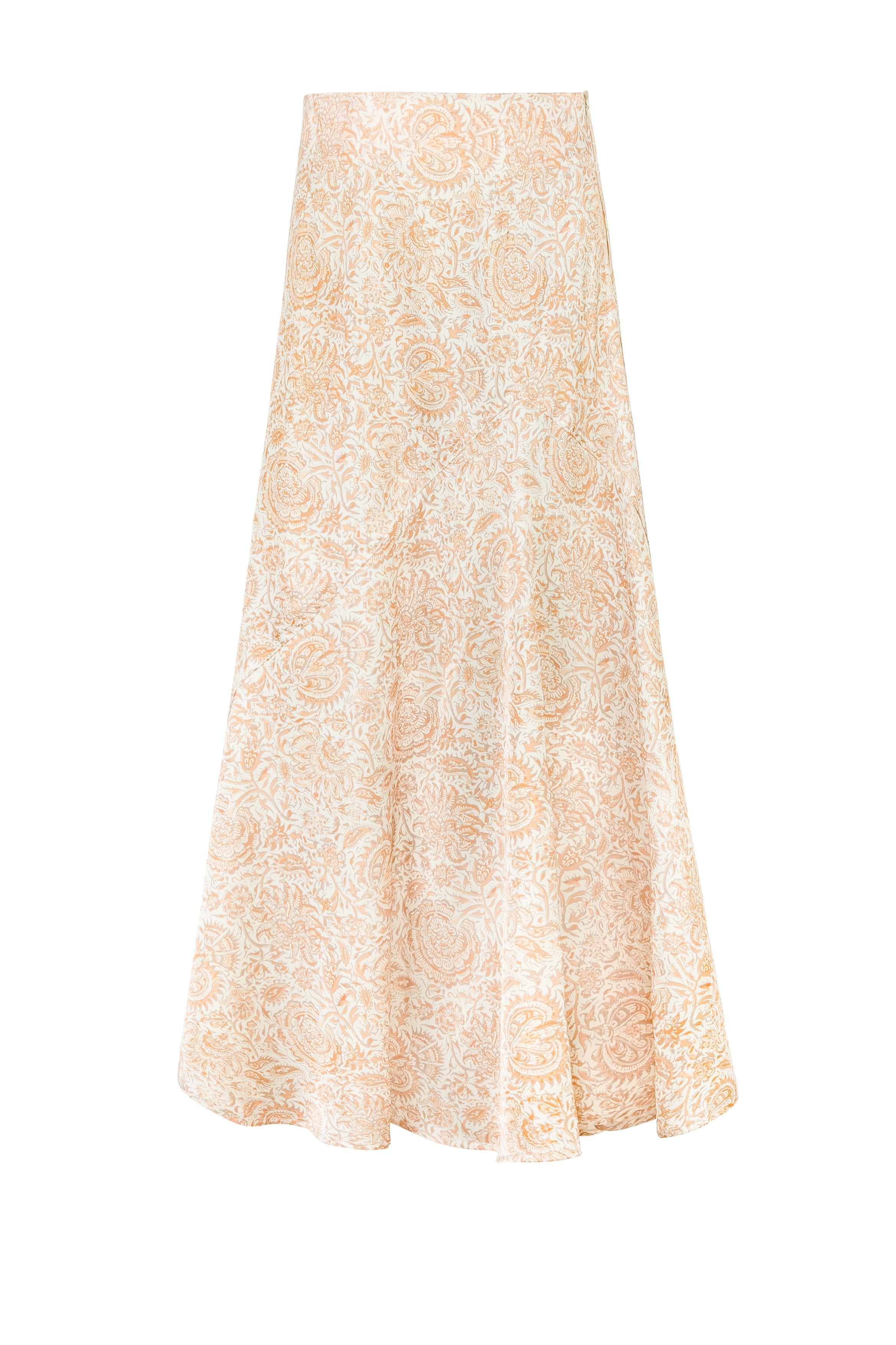 Zoya Skirt - Printed Silk Creme by Rosewater House