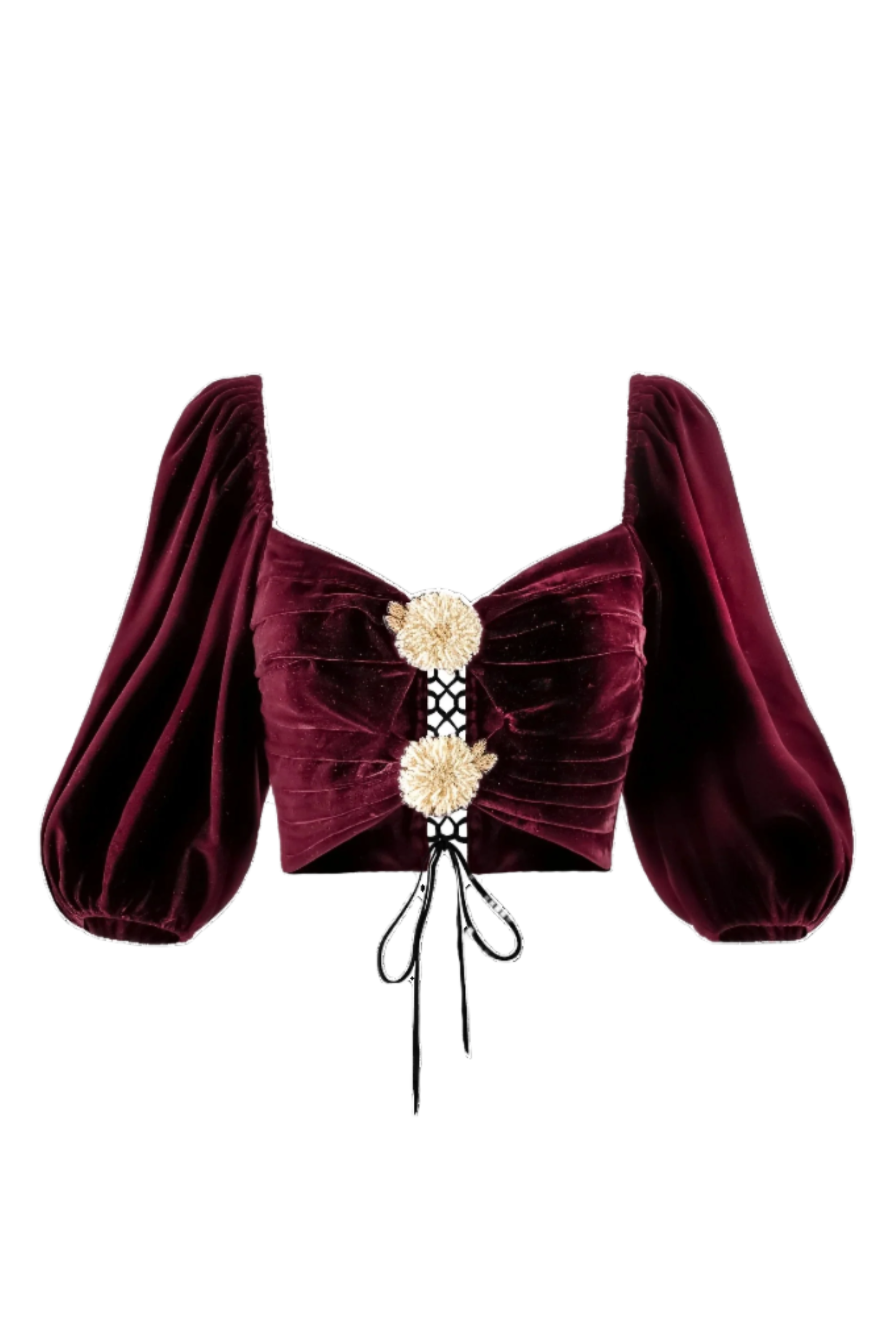 Rosa Embellished Cut Out Top - Burgundy by Rosewater House