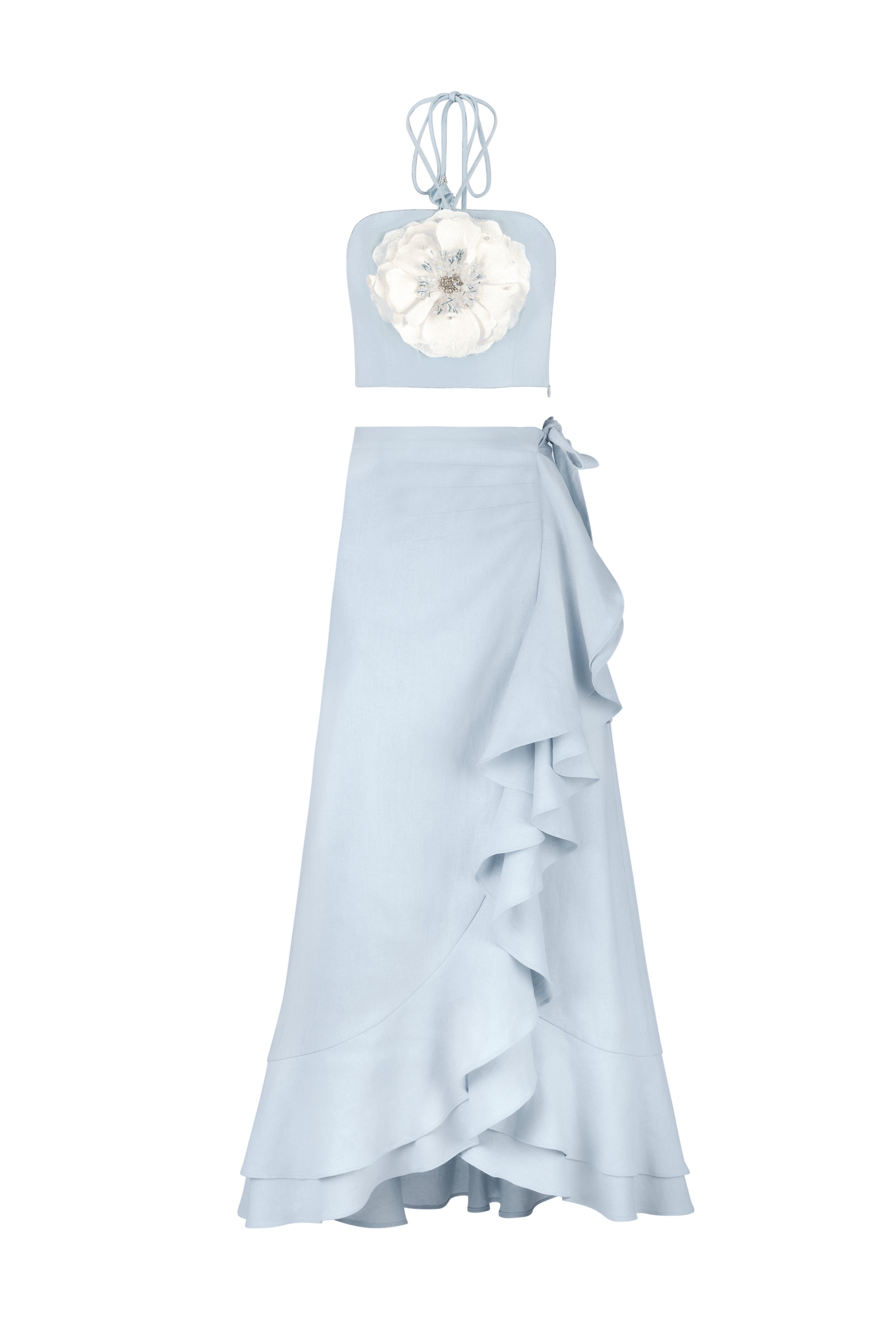 Gol Bustier Top - Blue & White by Rosewater House