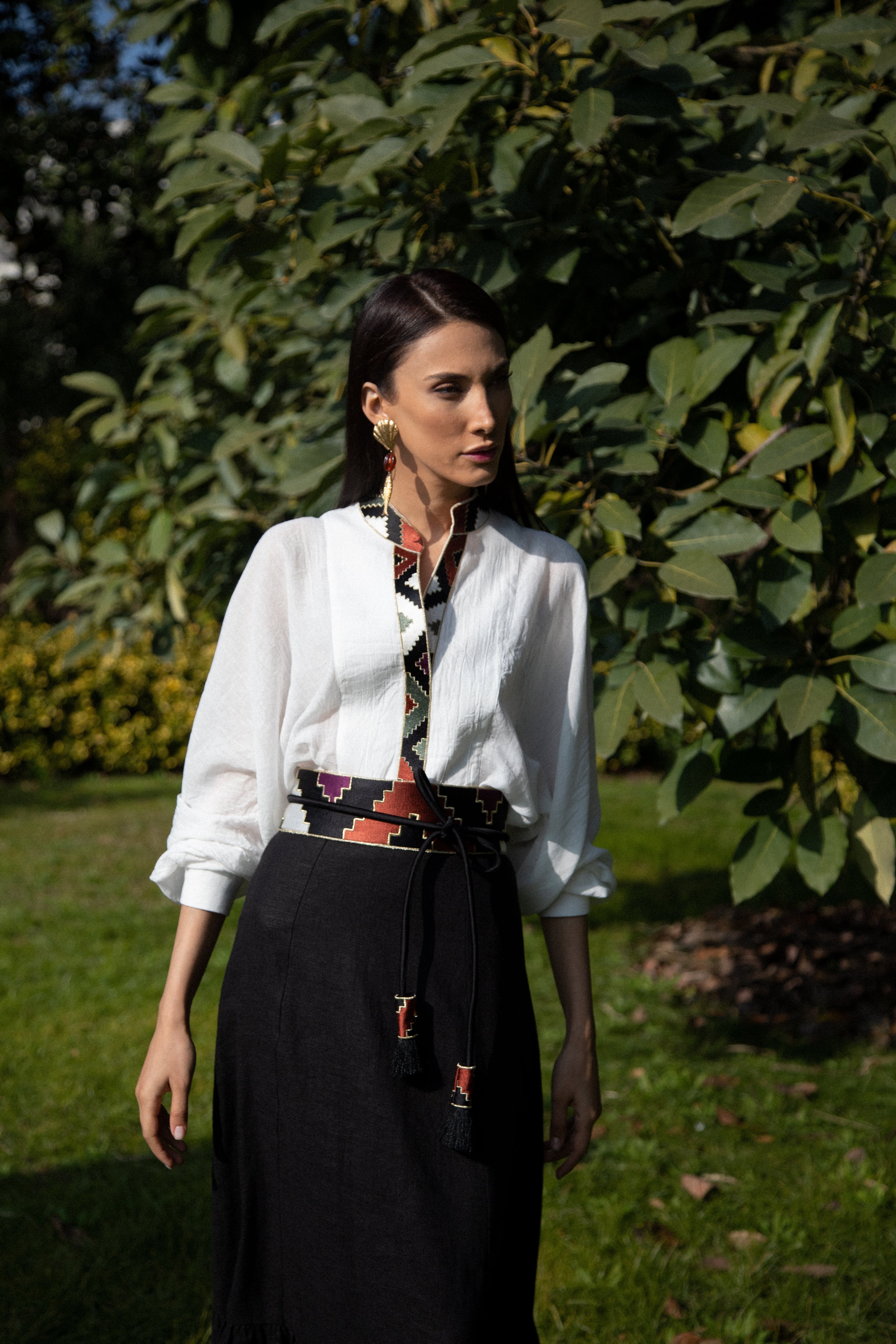 Gileva Belt- Black & Green by Rosewater House