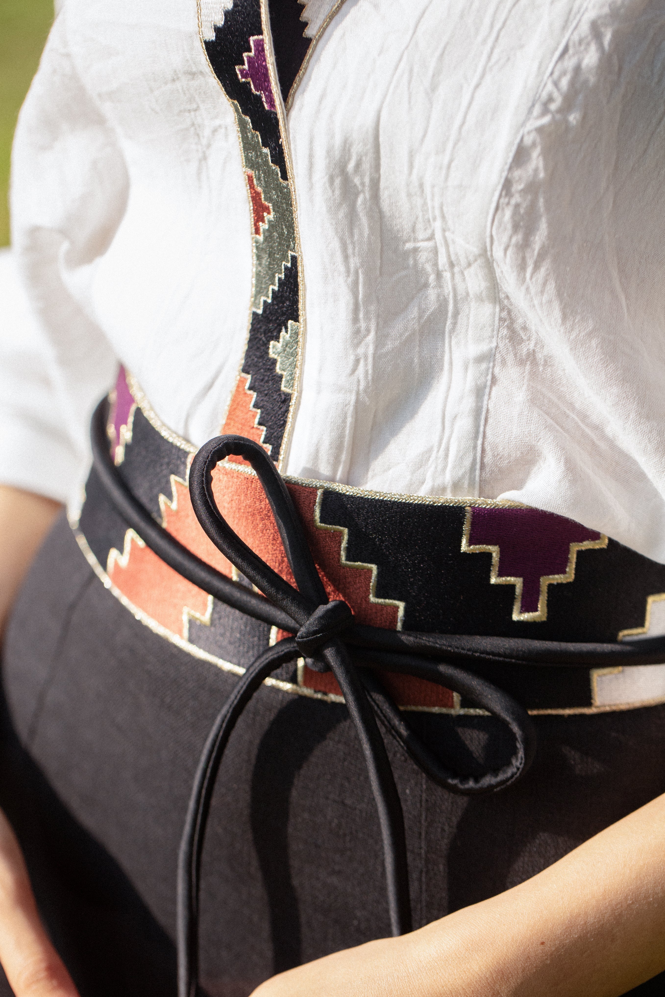 Gileva Belt- Black & Green by Rosewater House