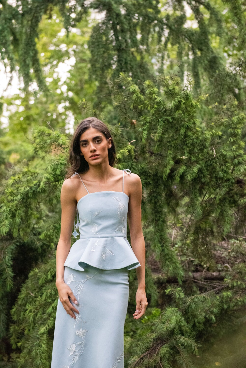 Lily Top - Baby Blue & Ivory by Rosewater House