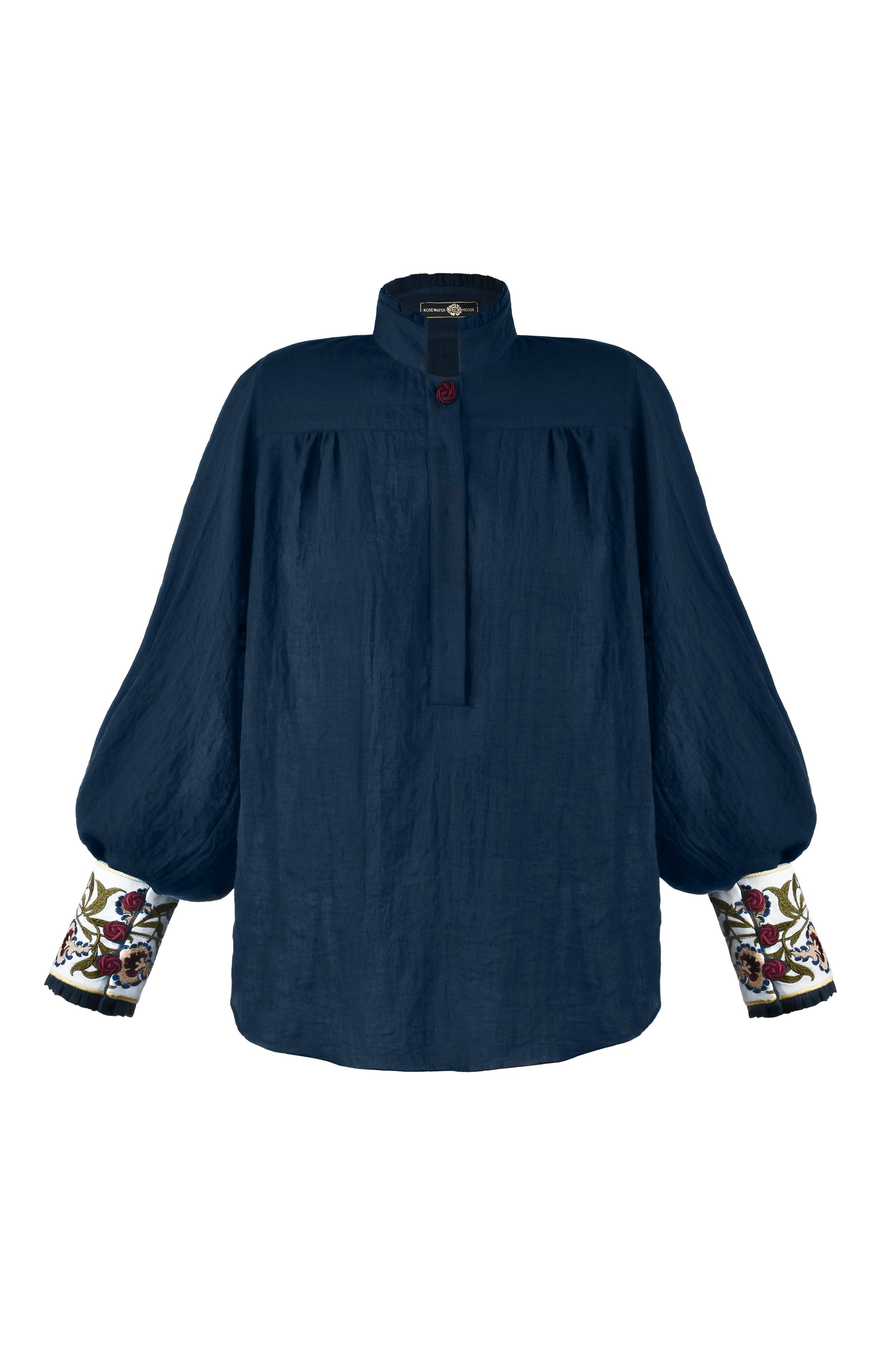 Carnation Blouse - Navy by Rosewater House