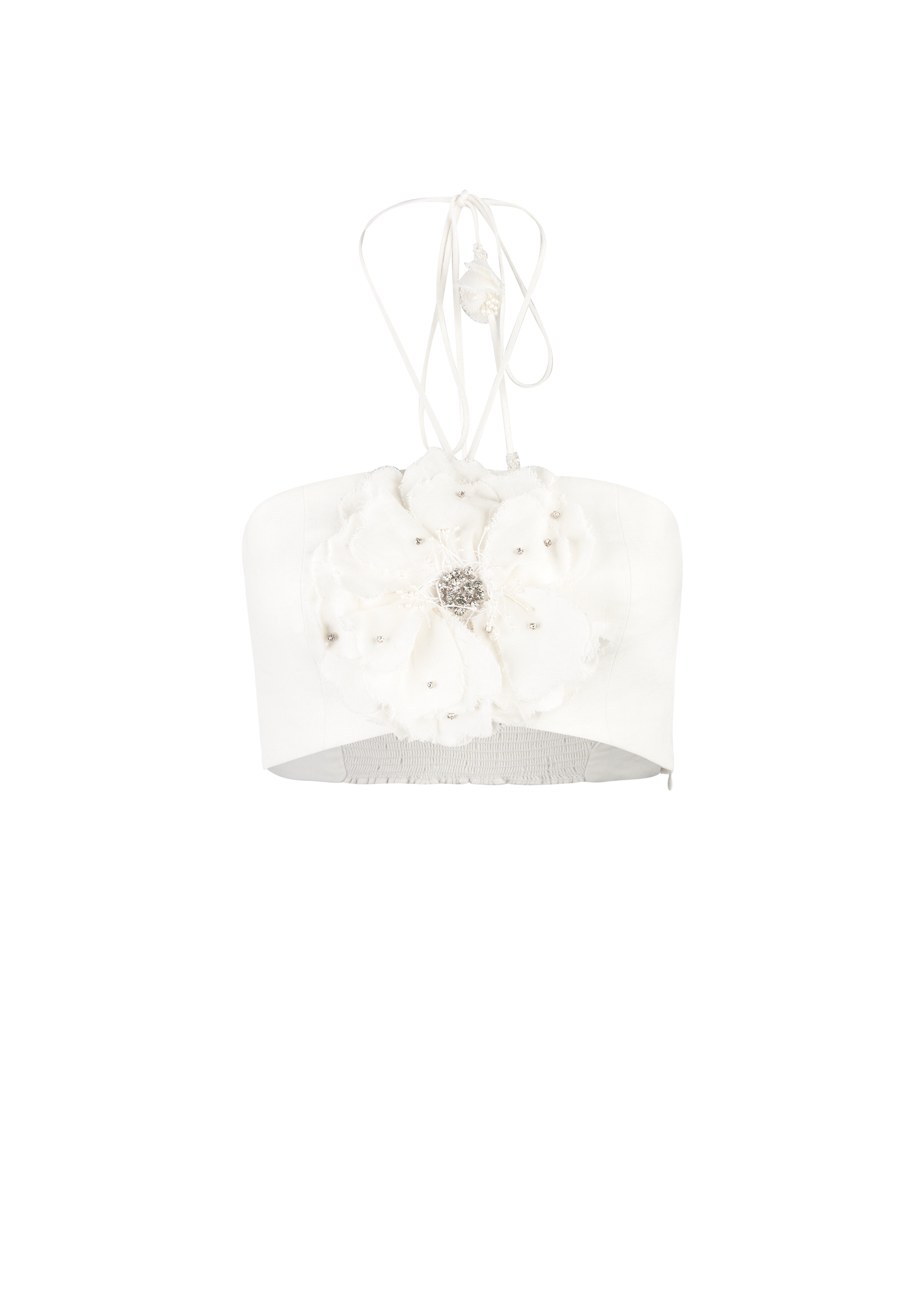 Gol Crop Top - Off White by RosewaterHouse