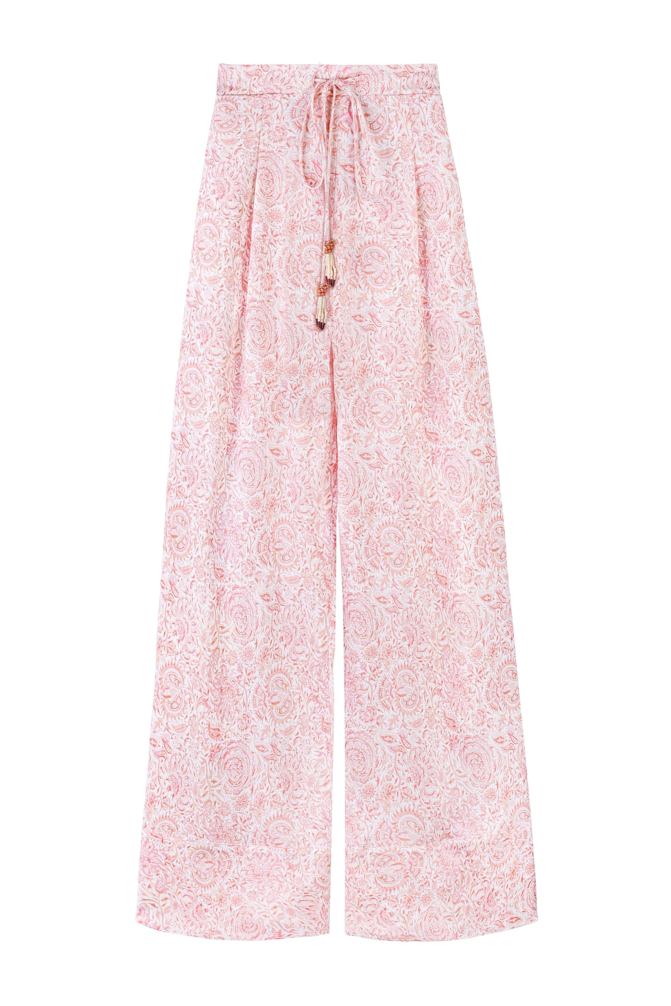 Gina pants - Printed Linen Pink by Rosewater House