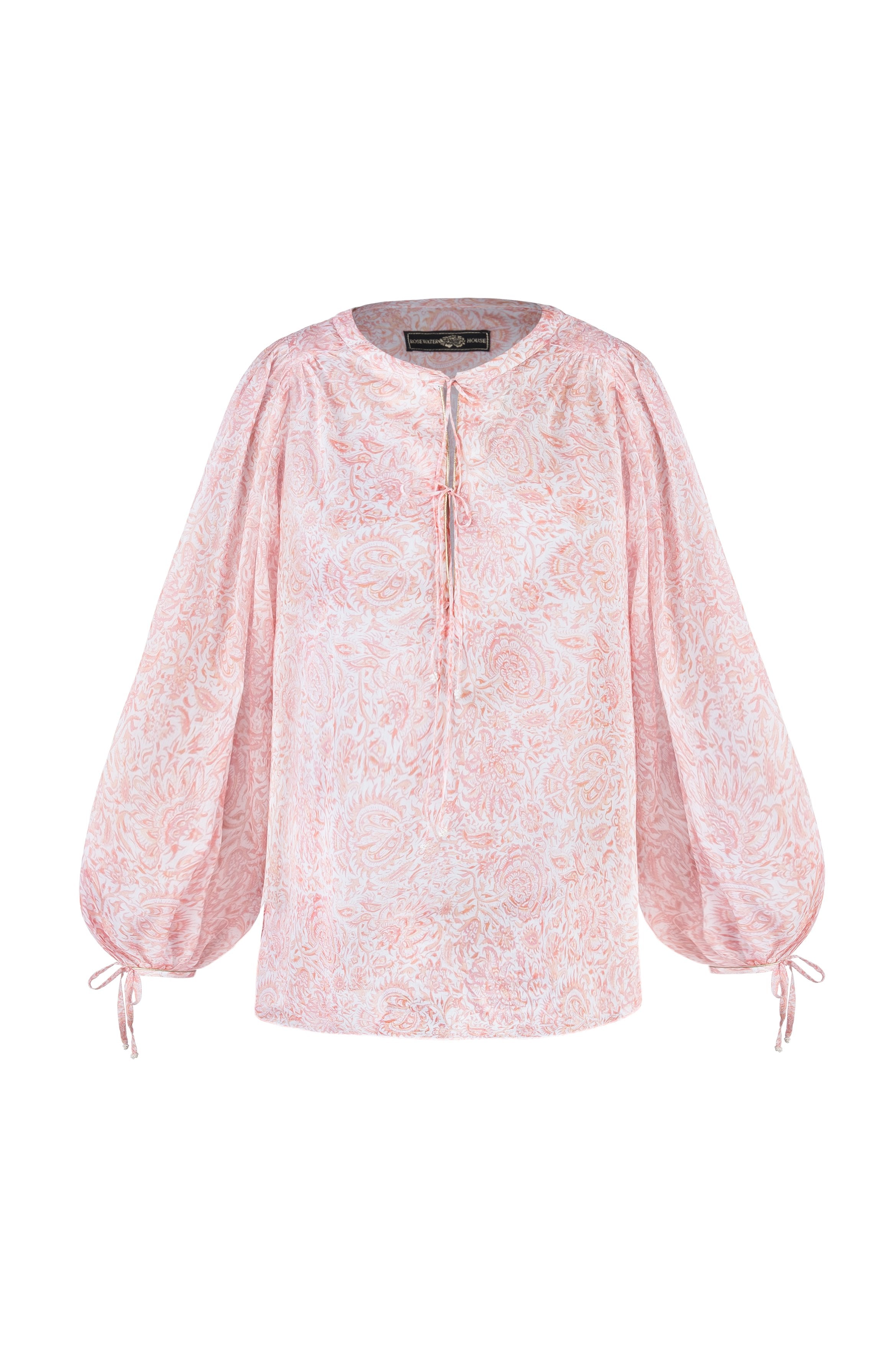 Bita Blouse - Printed Voile Pink by Rosewater House