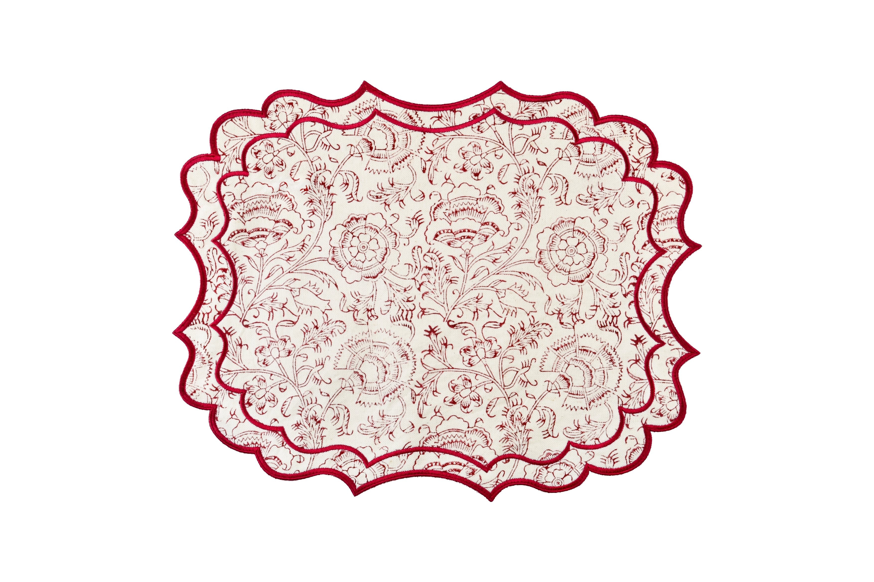 Iris Placemats - Red by Rosewater House