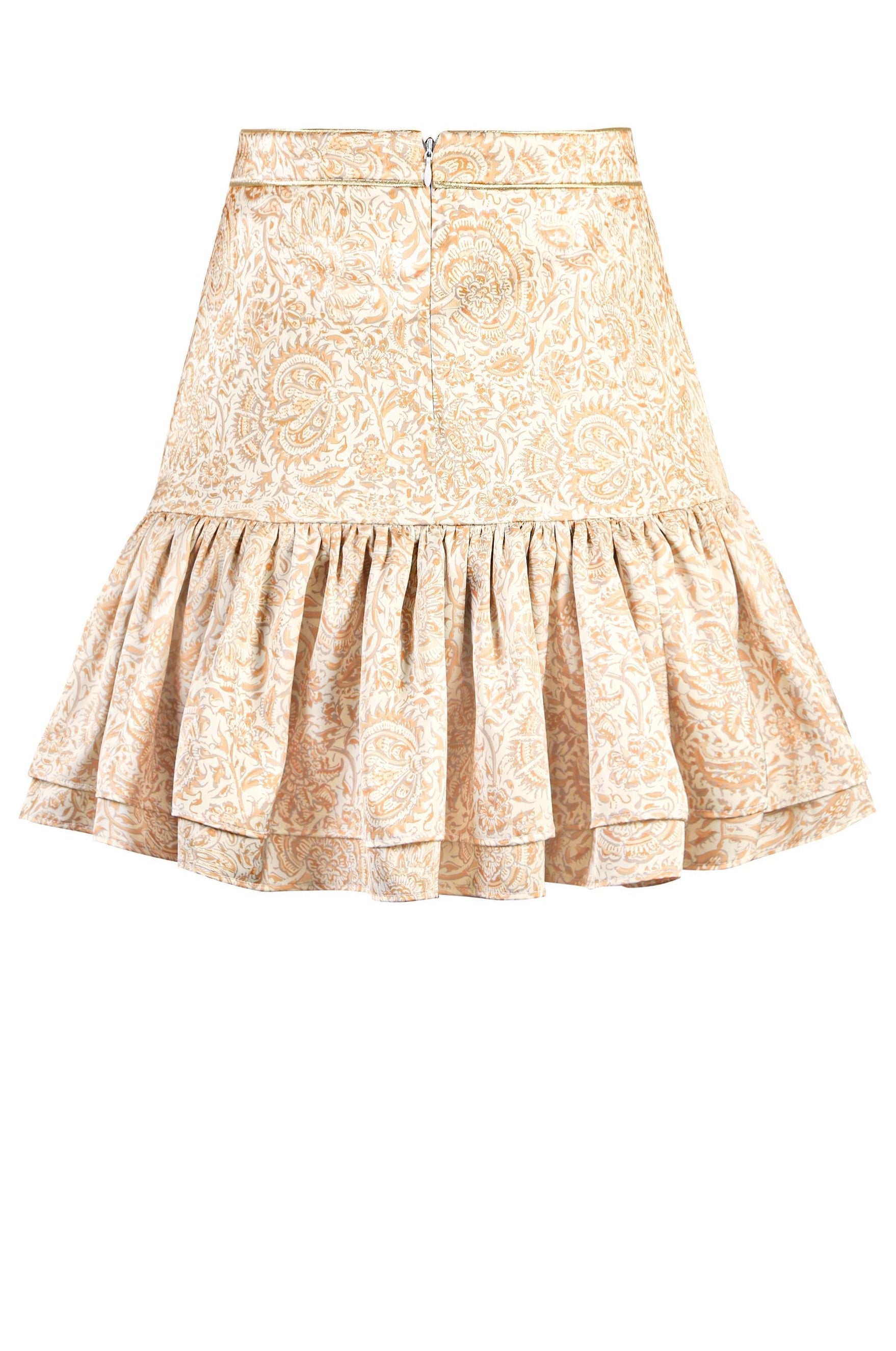 Pipa Mini Skirt - Printed Silk Creme by Rosewater House