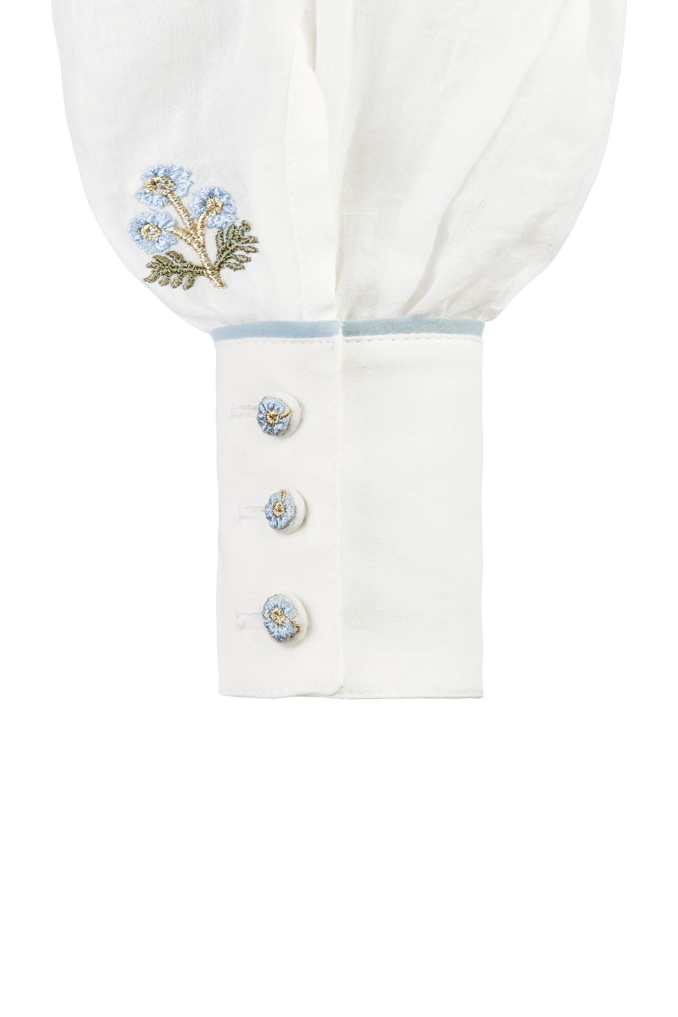 Naz Blouse - White & Blue by Rosewater House
