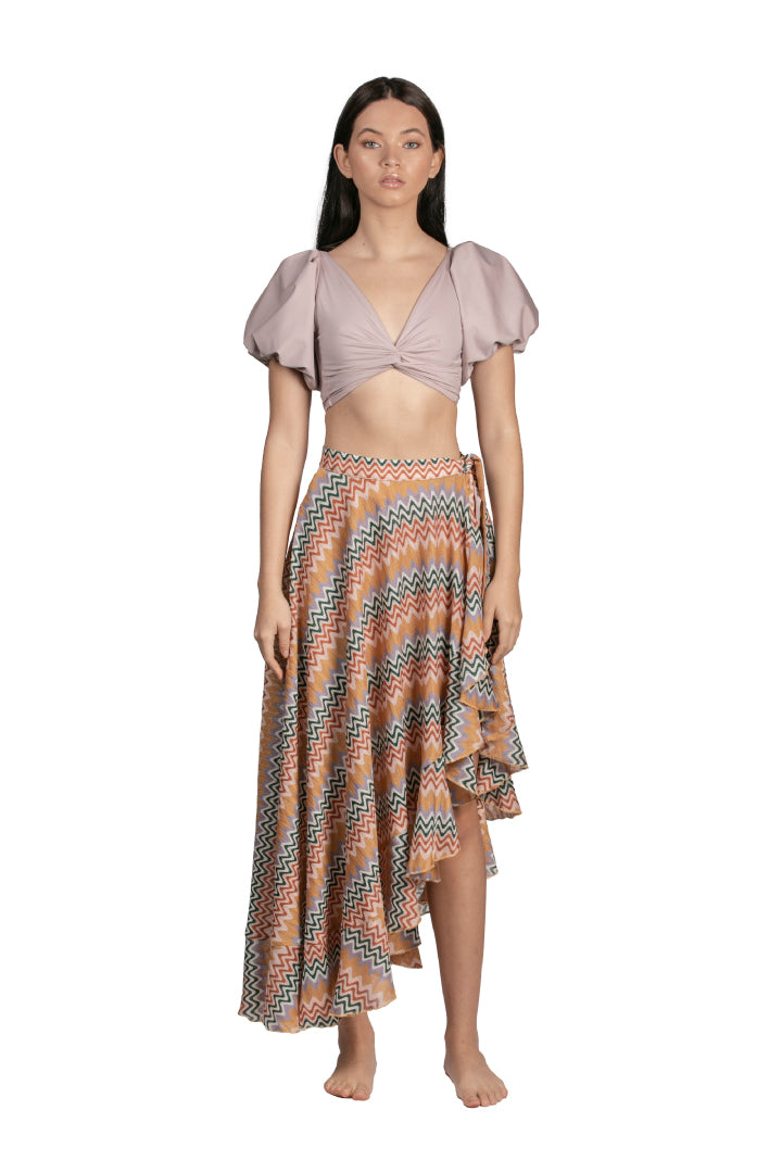 Saladita Multicolor Ruffle Skirt by Sanlier