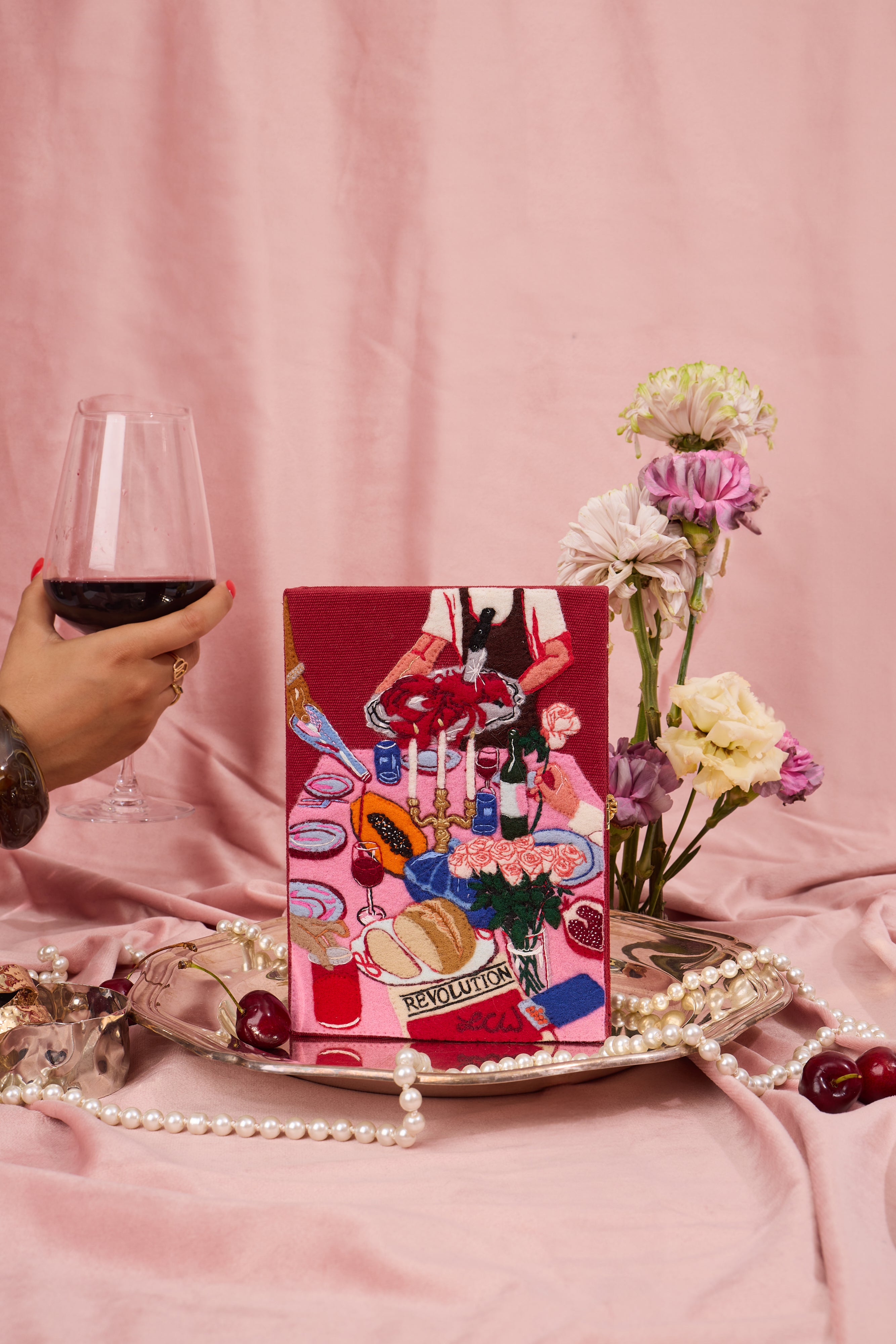 Freedom From Want Strapped Book Clutch by Olympia Le Tan