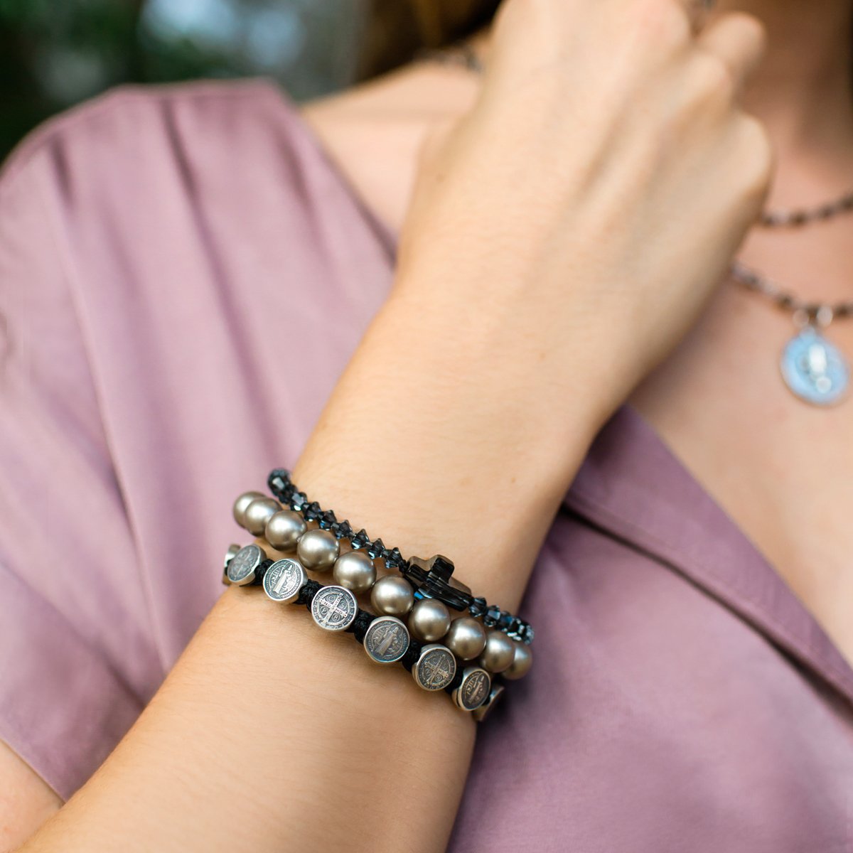 Sterling Silver Benedictine Blessing Bracelet by My Saint My Hero