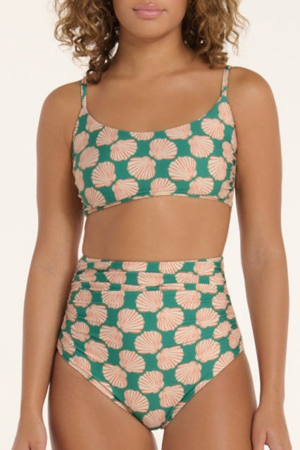 Andrea Scoop Neck Bikini Top in Green by Hermoza