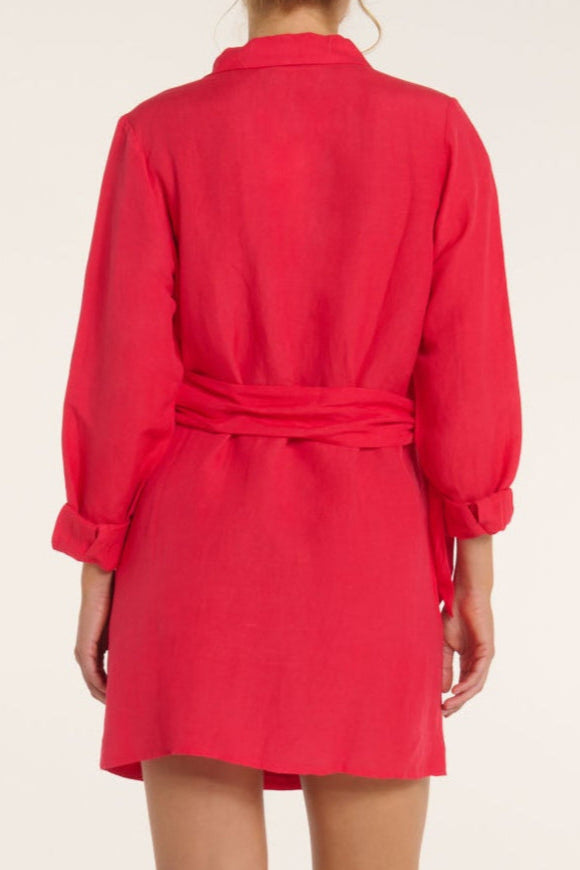 Isla Wrap Dress in Teaberry by Hermoza