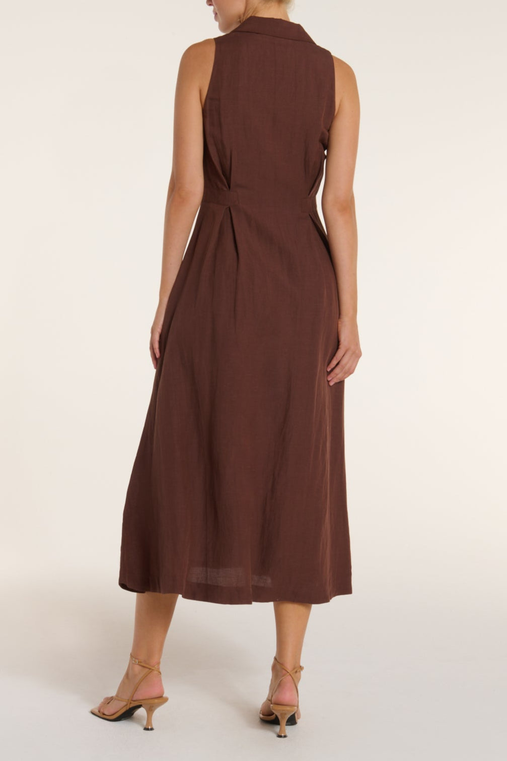 Stacia Collared Button Front Panel Midi Dress by Hermoza