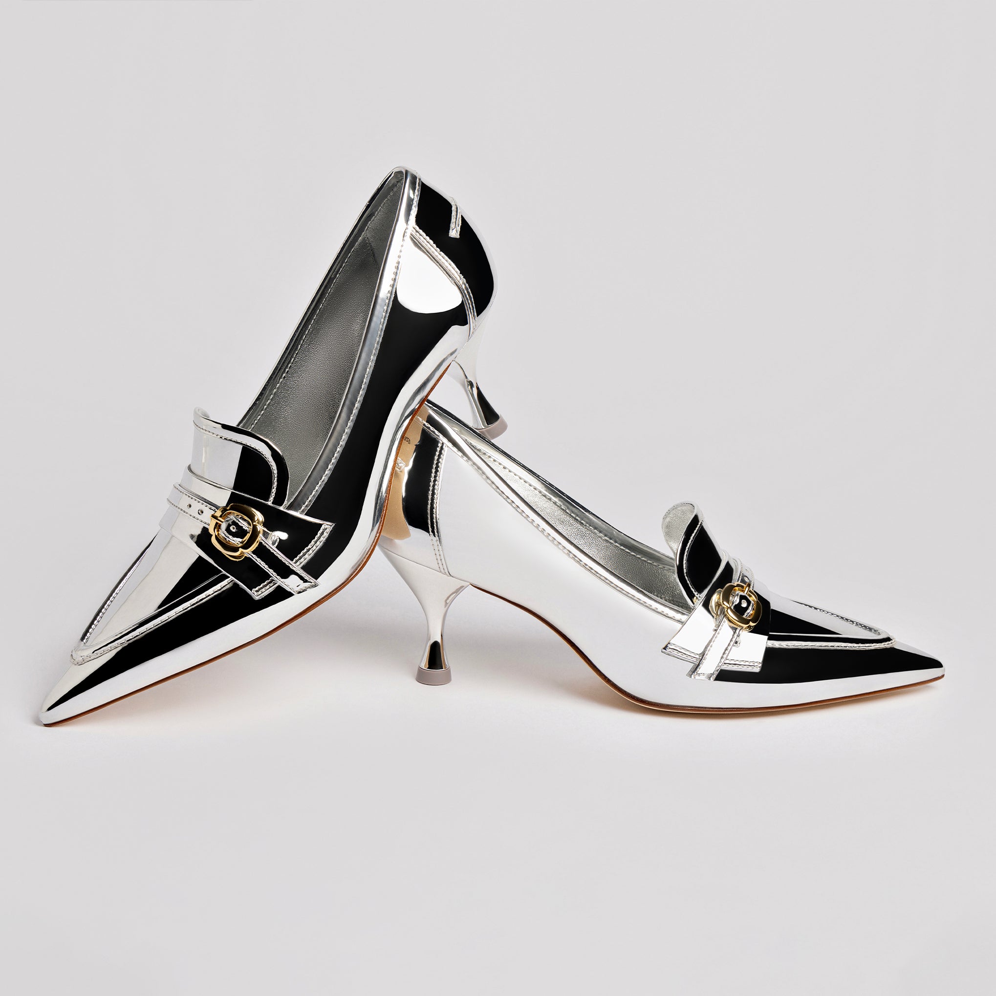 Susan Pump In Silver Specchio by Larroudé