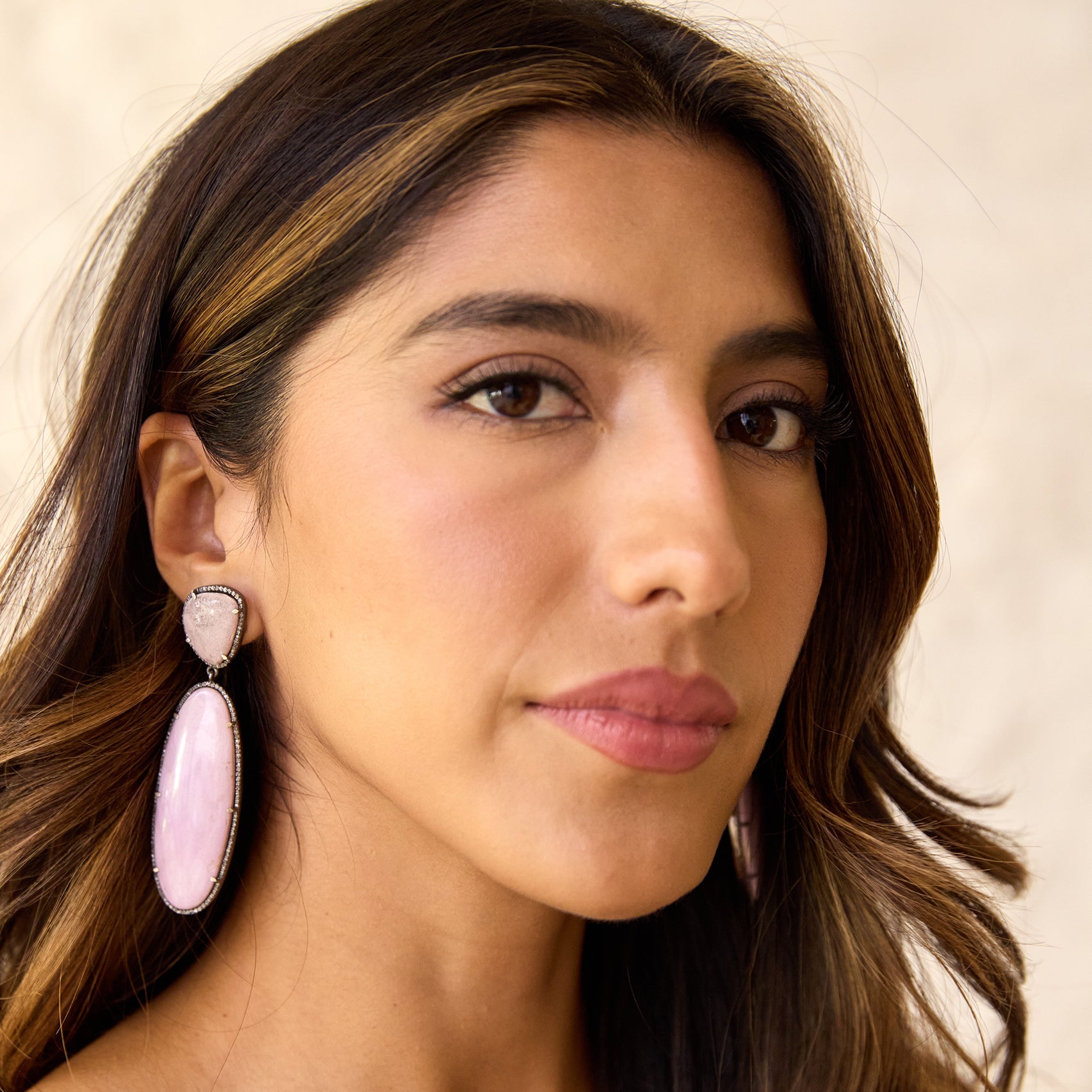 Phosphosiderite Double Drop Earrings by S. Carter Designs