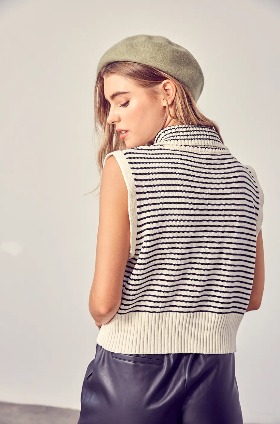 Stripped Sweater Vest by Urban Luxe Lifestyles