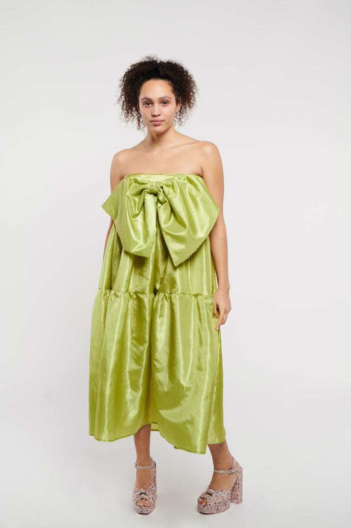 East Village Dress with Bow Taffeta by Madeline Marie