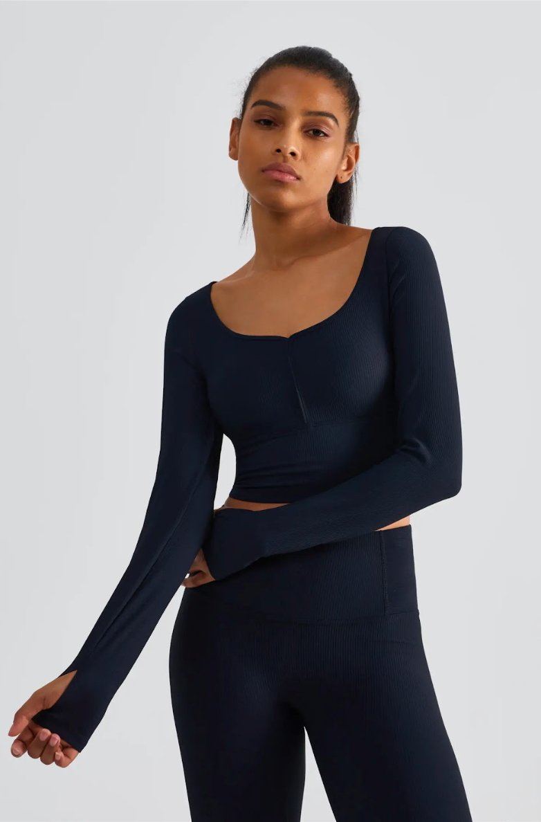 Bianca Ribbed Long Sleeve Top by Urban Luxe Lifestyles