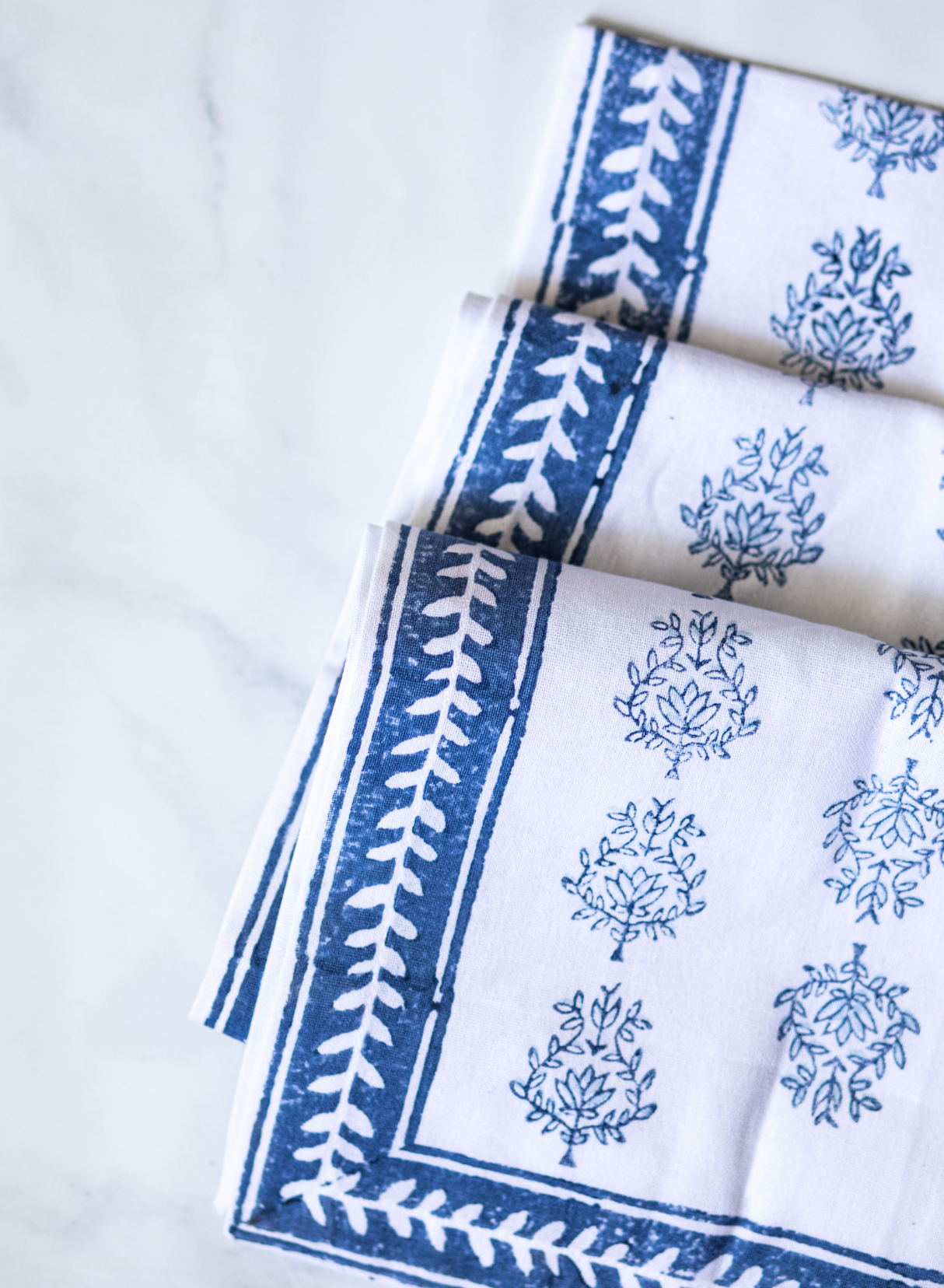 Table Runner - Lotus, Uniform Blue & Navy by Mended