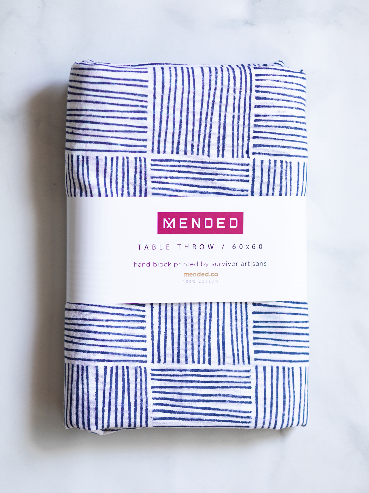 Table Throw - Striped, Navy by Mended