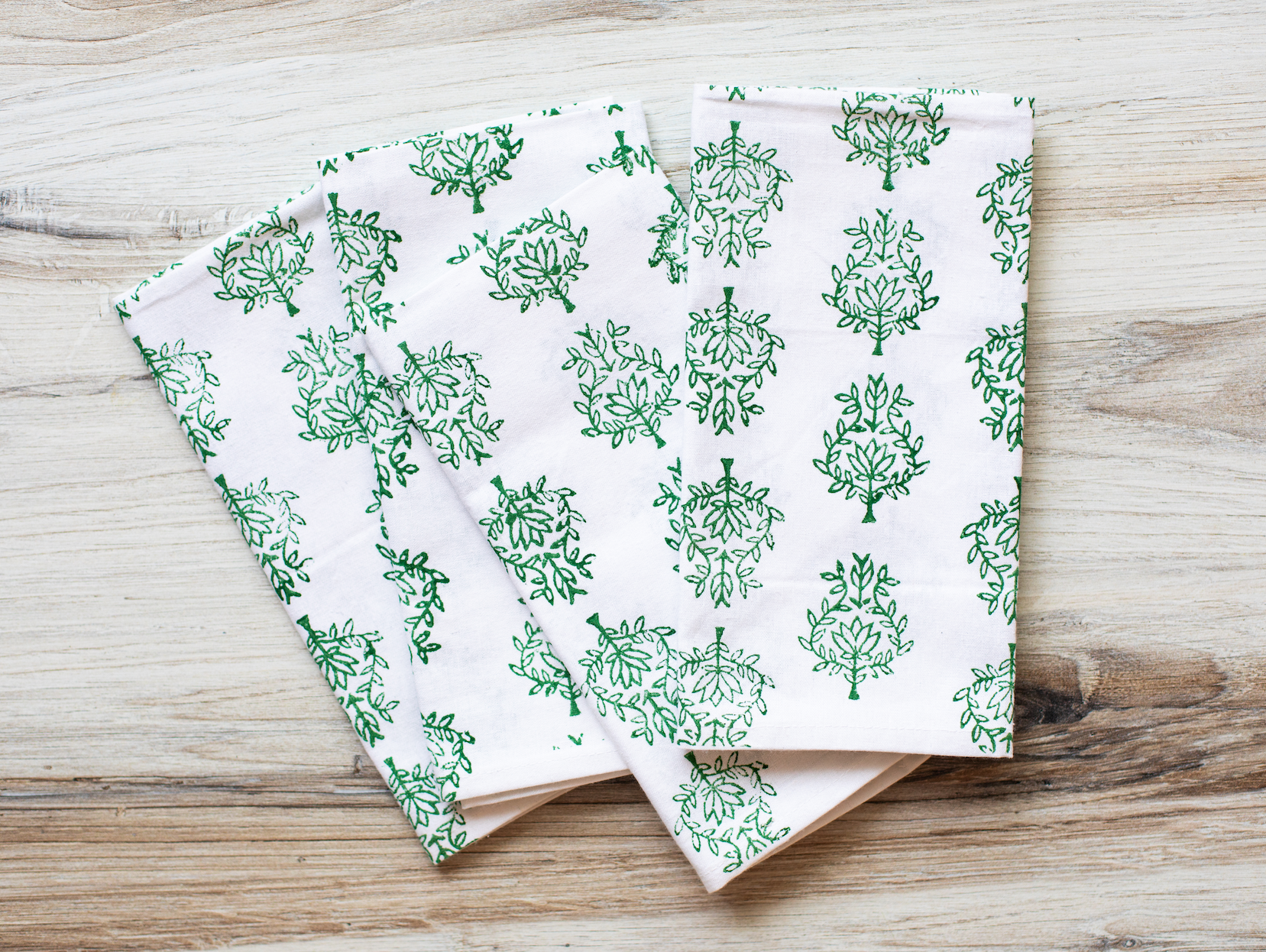 Dinner Napkins (set of 4) - Lotus, Evergreen by Mended