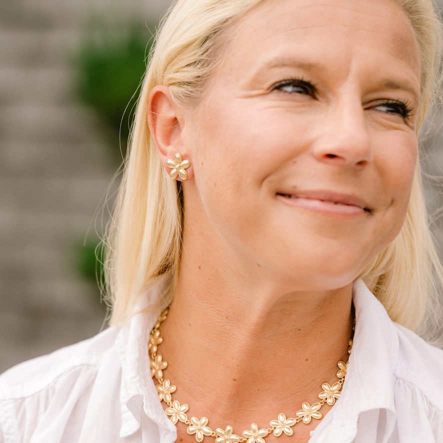 Flora Studs - Pearl by Gresham