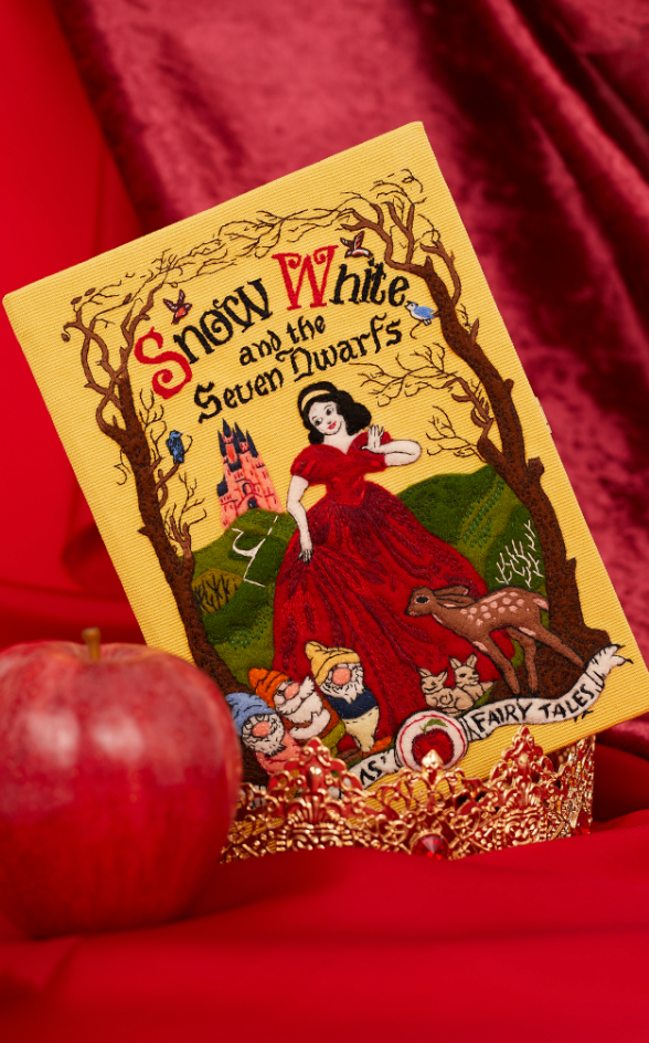 Snow White Yellow Strapped Book Clutch by Olympia Le Tan