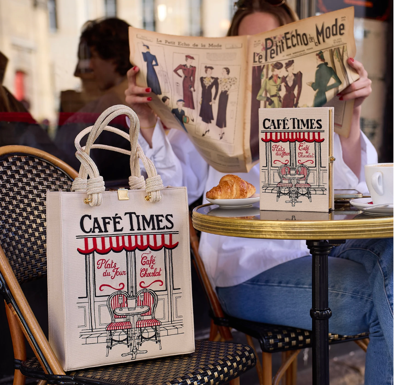 Cafe Times Tote Bag by Olympia Le Tan