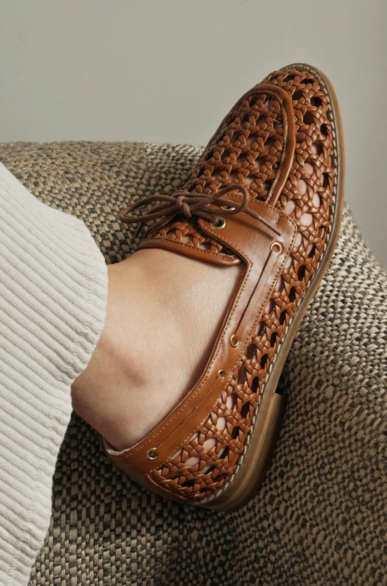 Carla Camel Leather Loafer by Andrea Gomez