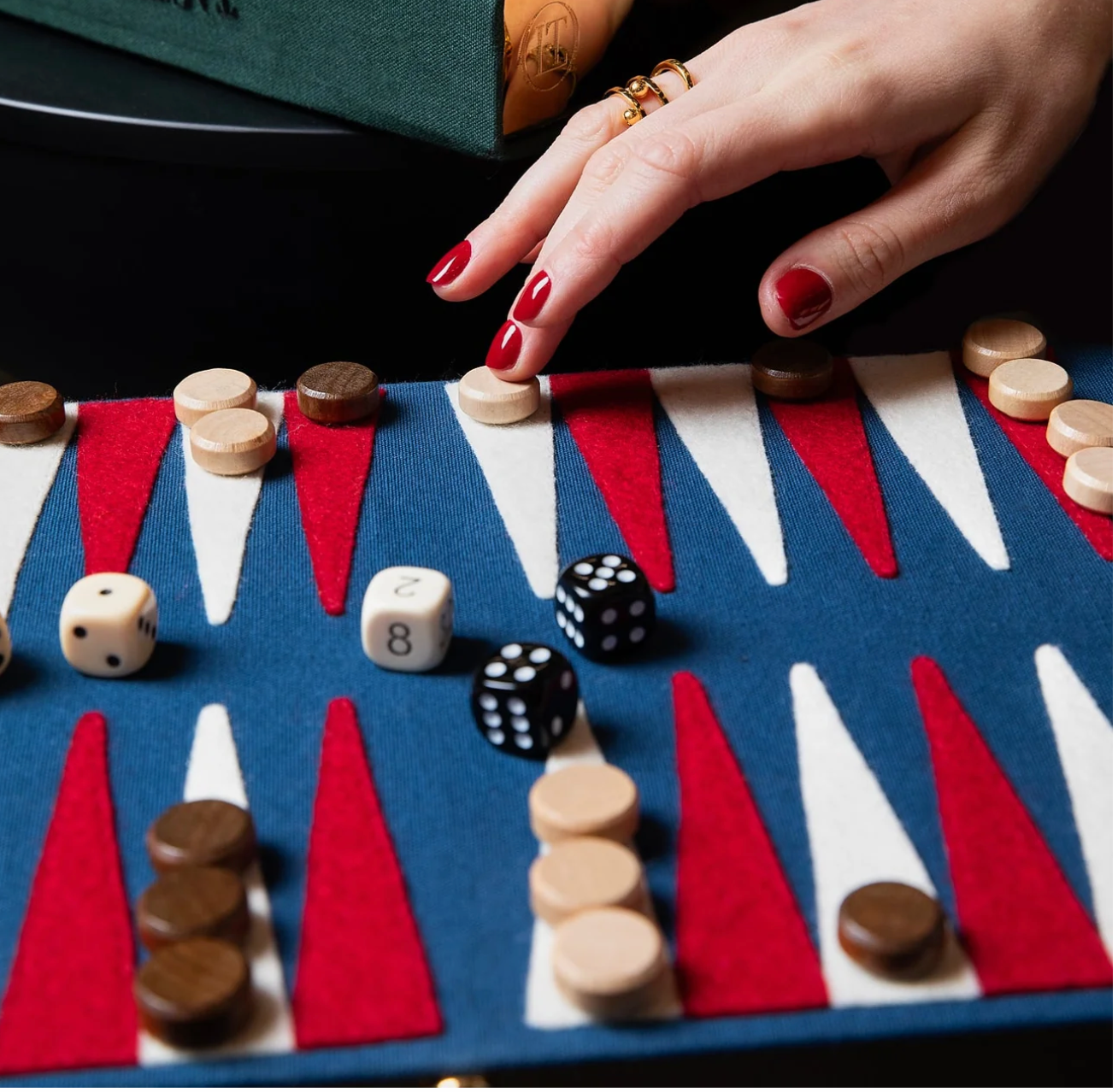 Backgammon (Red) Giant Board Game Book Clutch by Olympia Le Tan