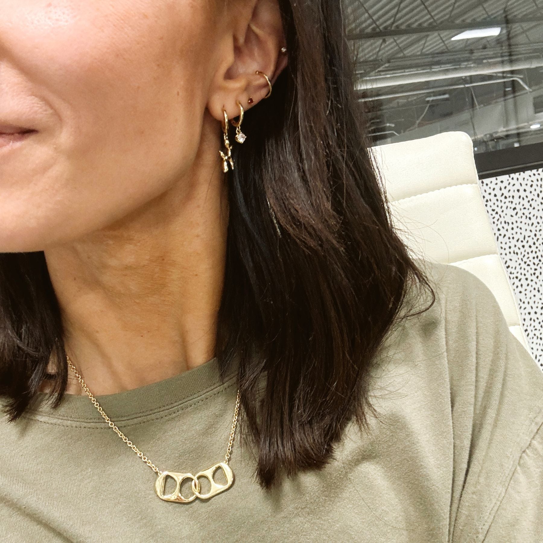 Gold Ellie Huggies by Nickel & Suede